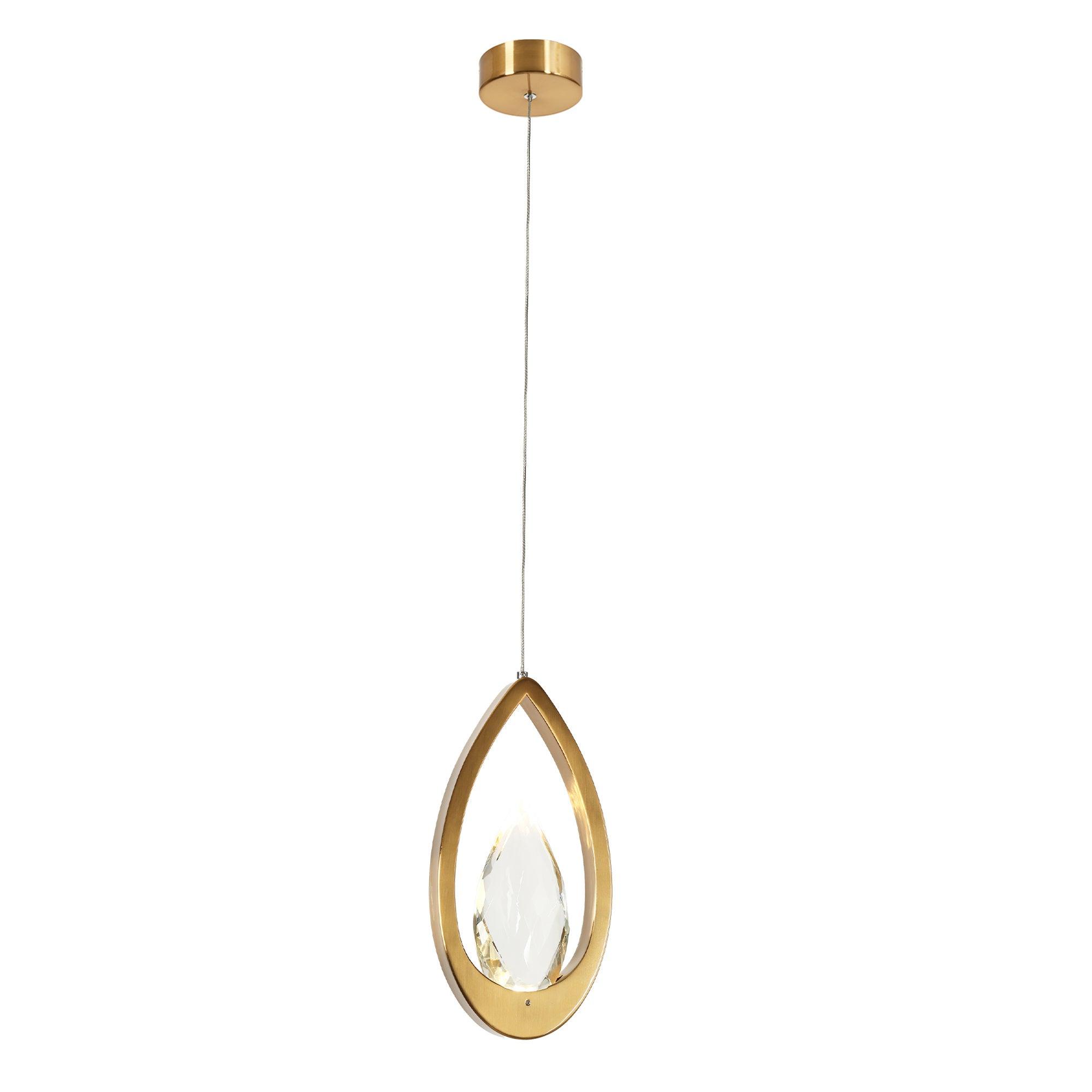 1-Light LED Crystal Pendant Light