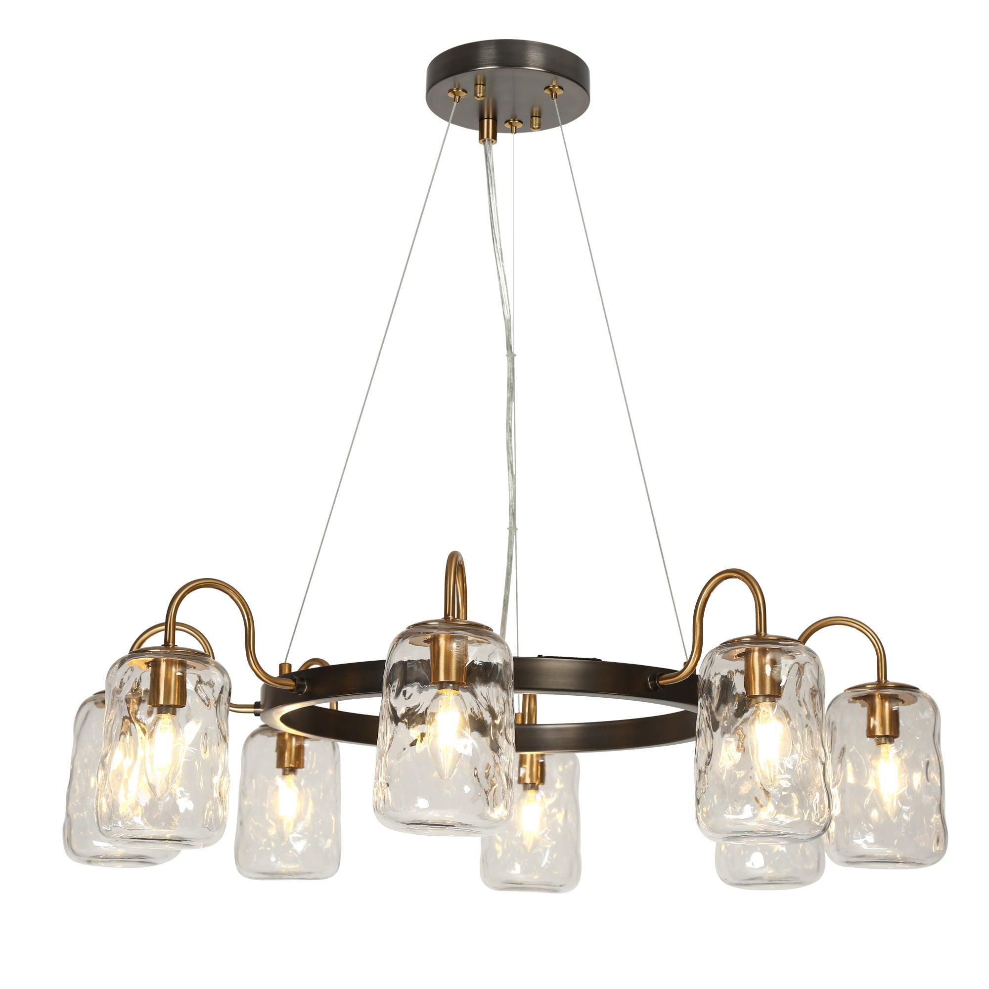 8-Light Wagon Wheel Chandeliers