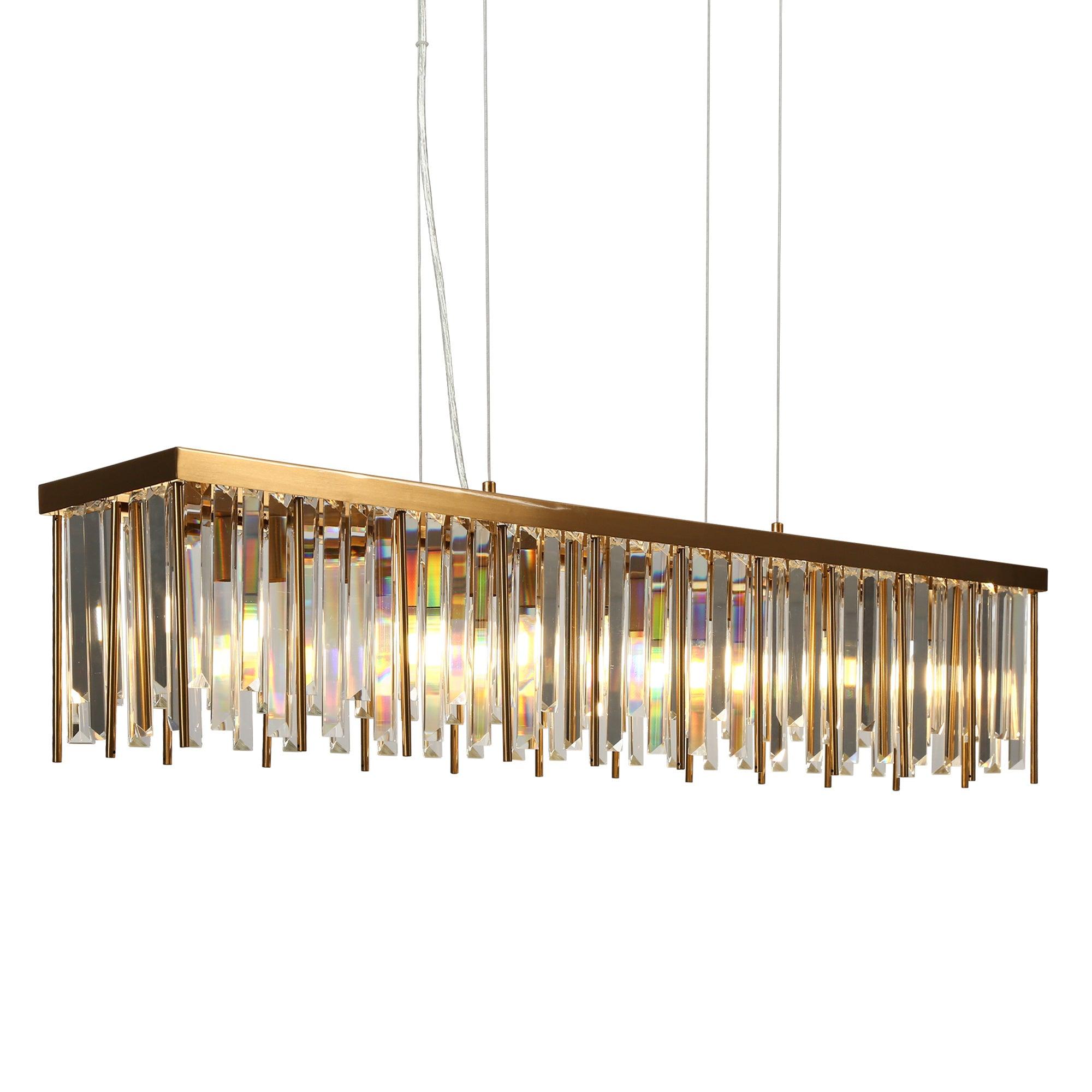 7-Light Glam Crystal Kitchen Island Chandeliers