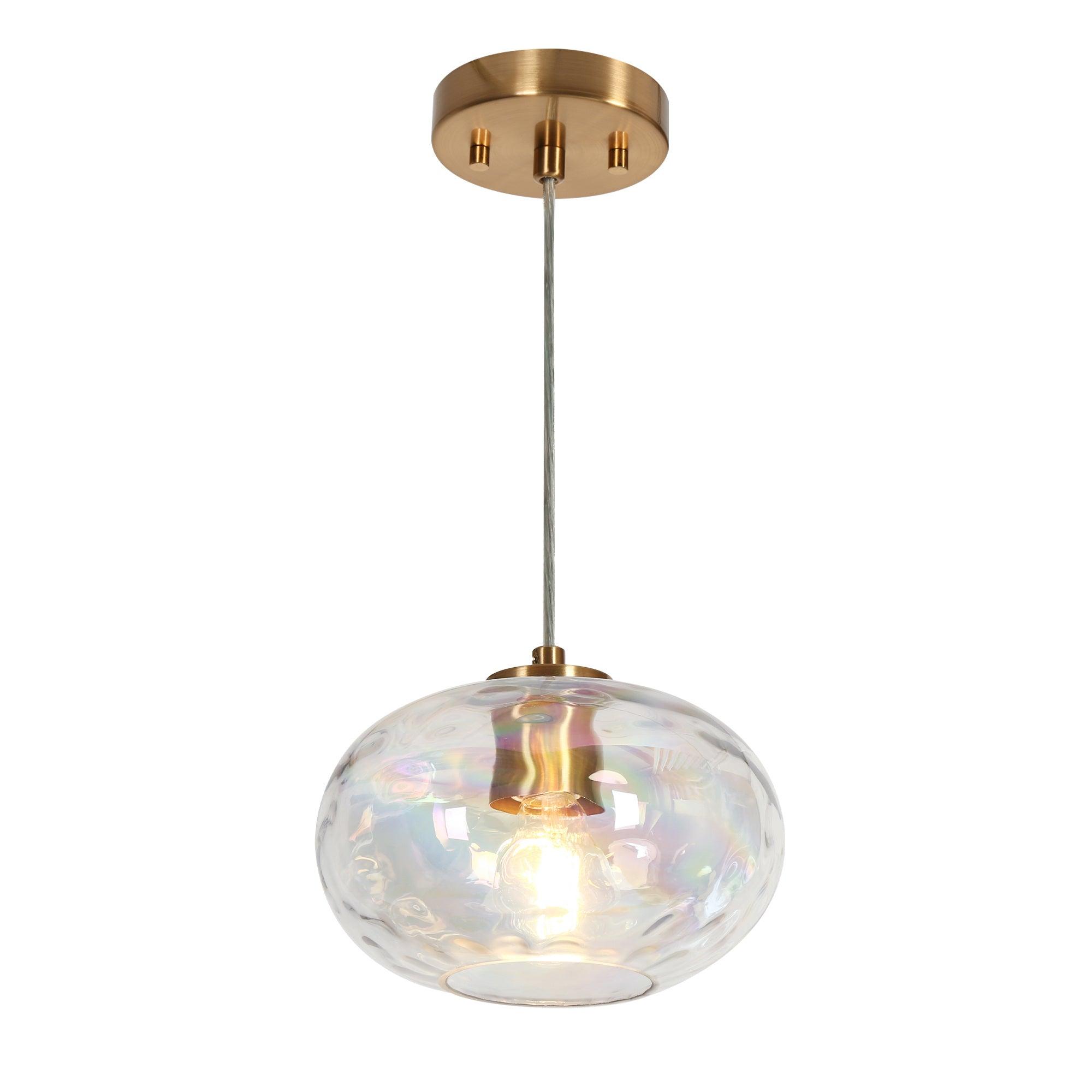 1-Light Colorful Glass Pendant Light