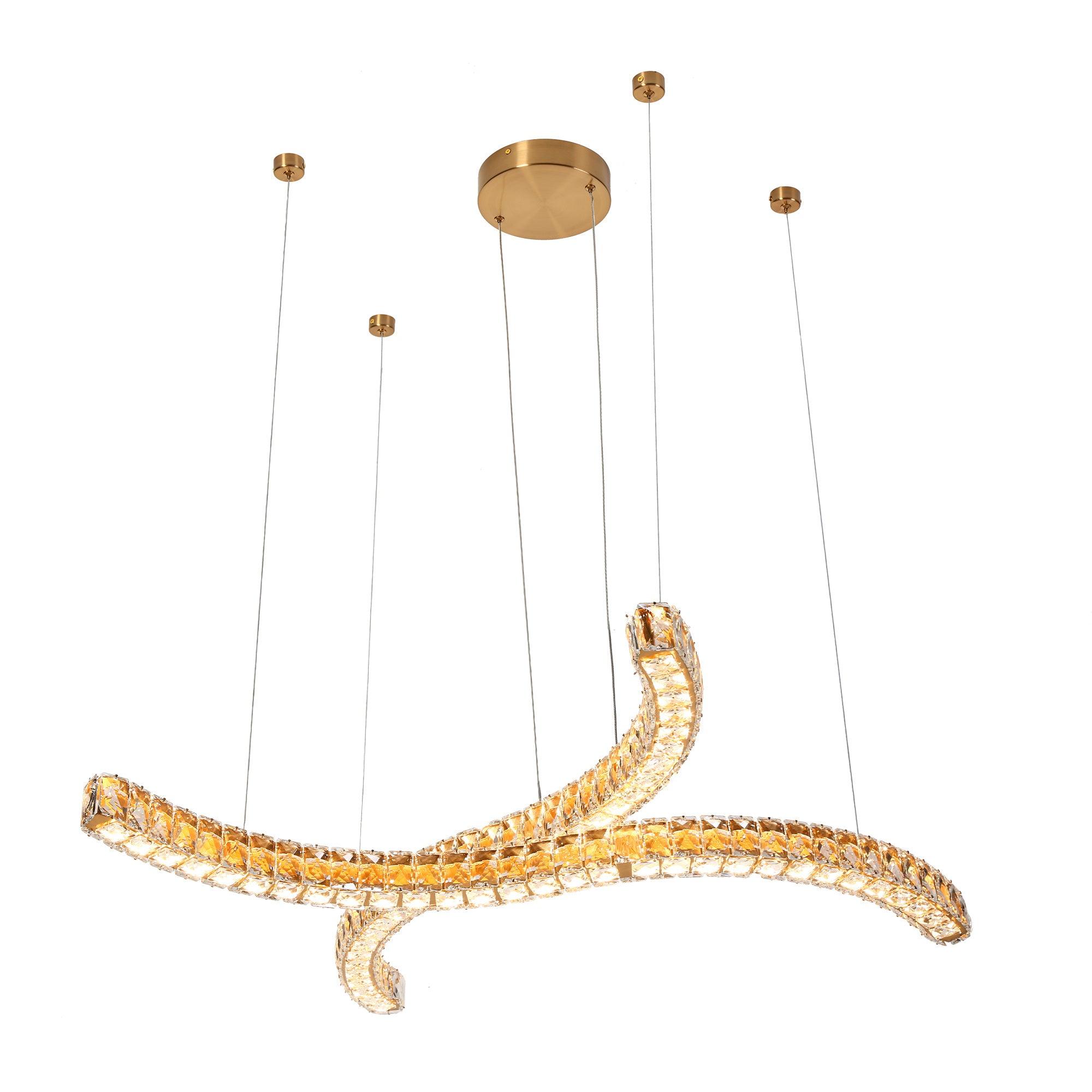 Gold LED Kitchen Island Crystal Chandeliers