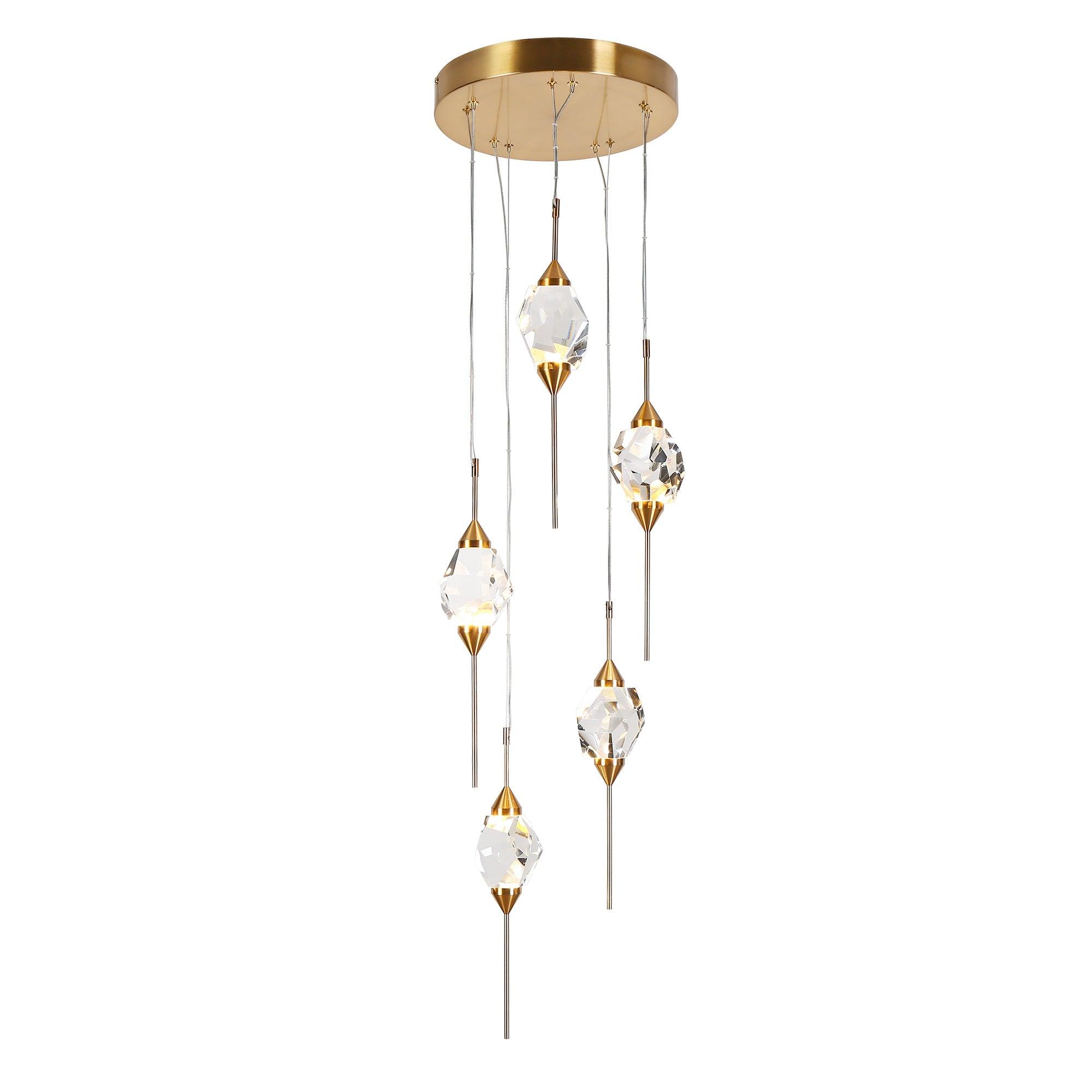 5-Light Crystal LED Chandelier Pendant Lights
