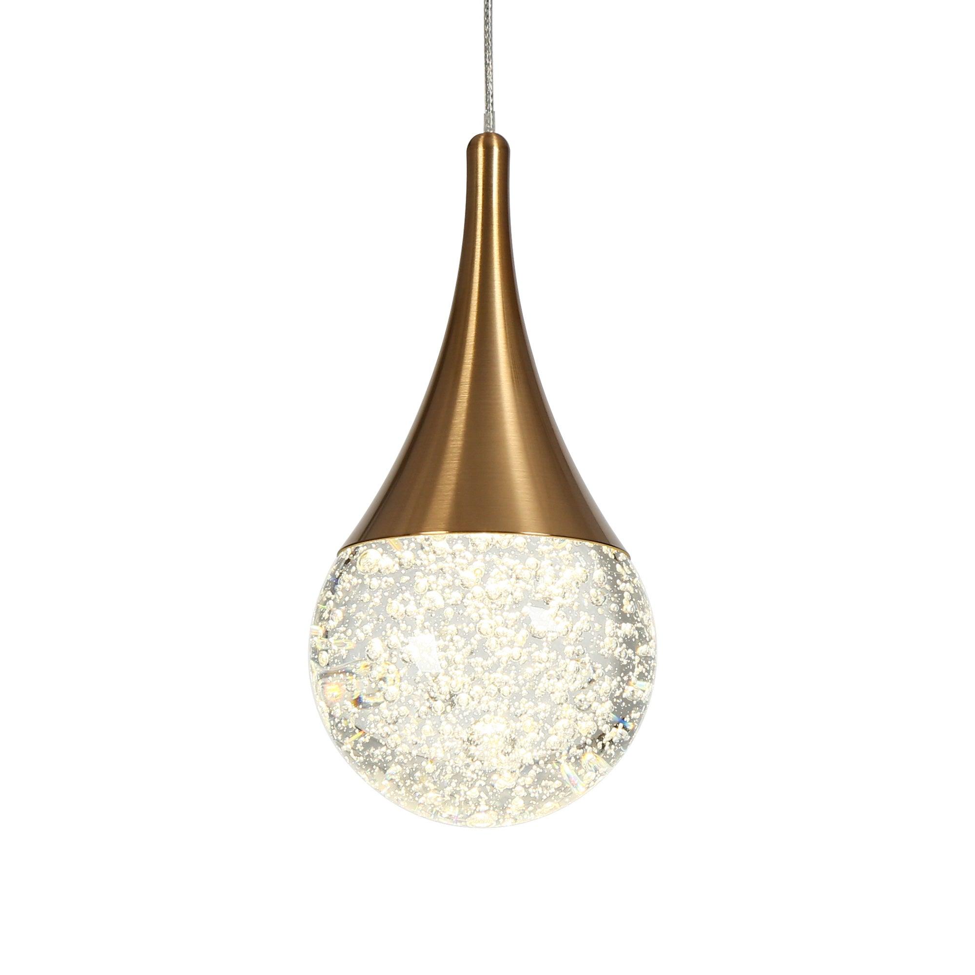 1-Light LED Solid Bubble Crystal Pendant Light