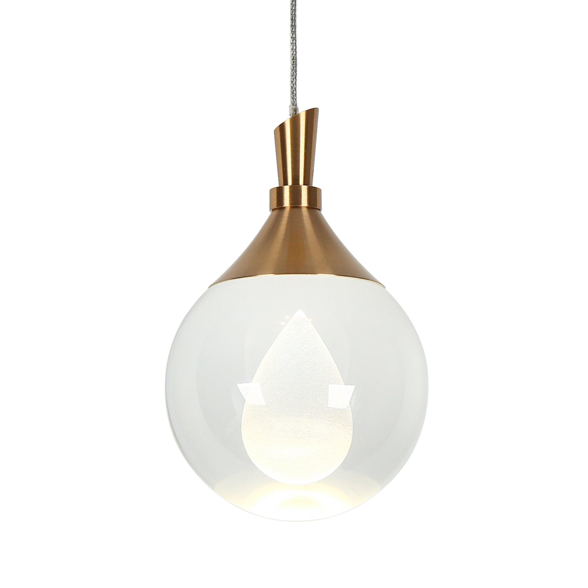1-Light LED Solid Bubble Crystal Pendant Light