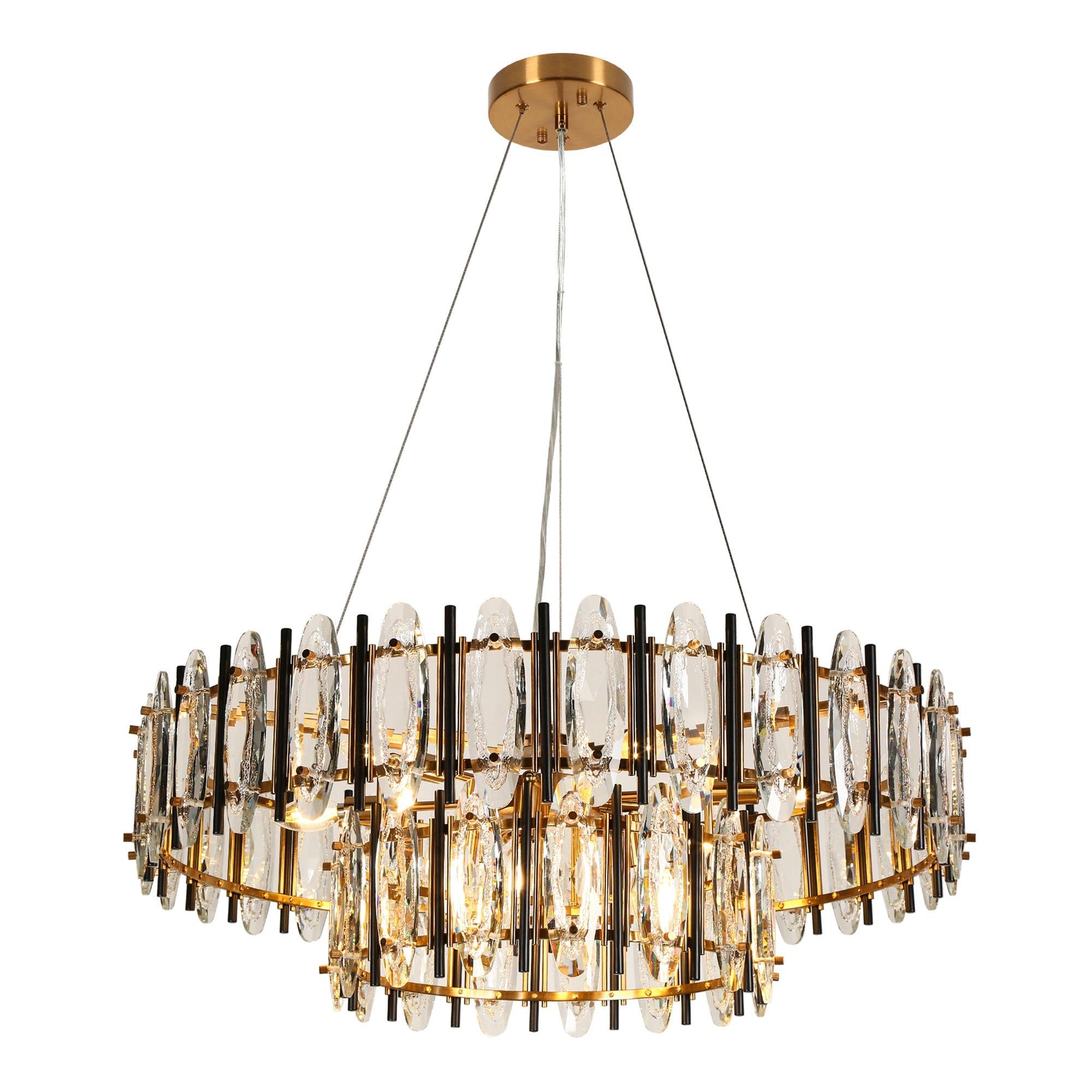 10-Light 2-Tier Crystal Chandeliers