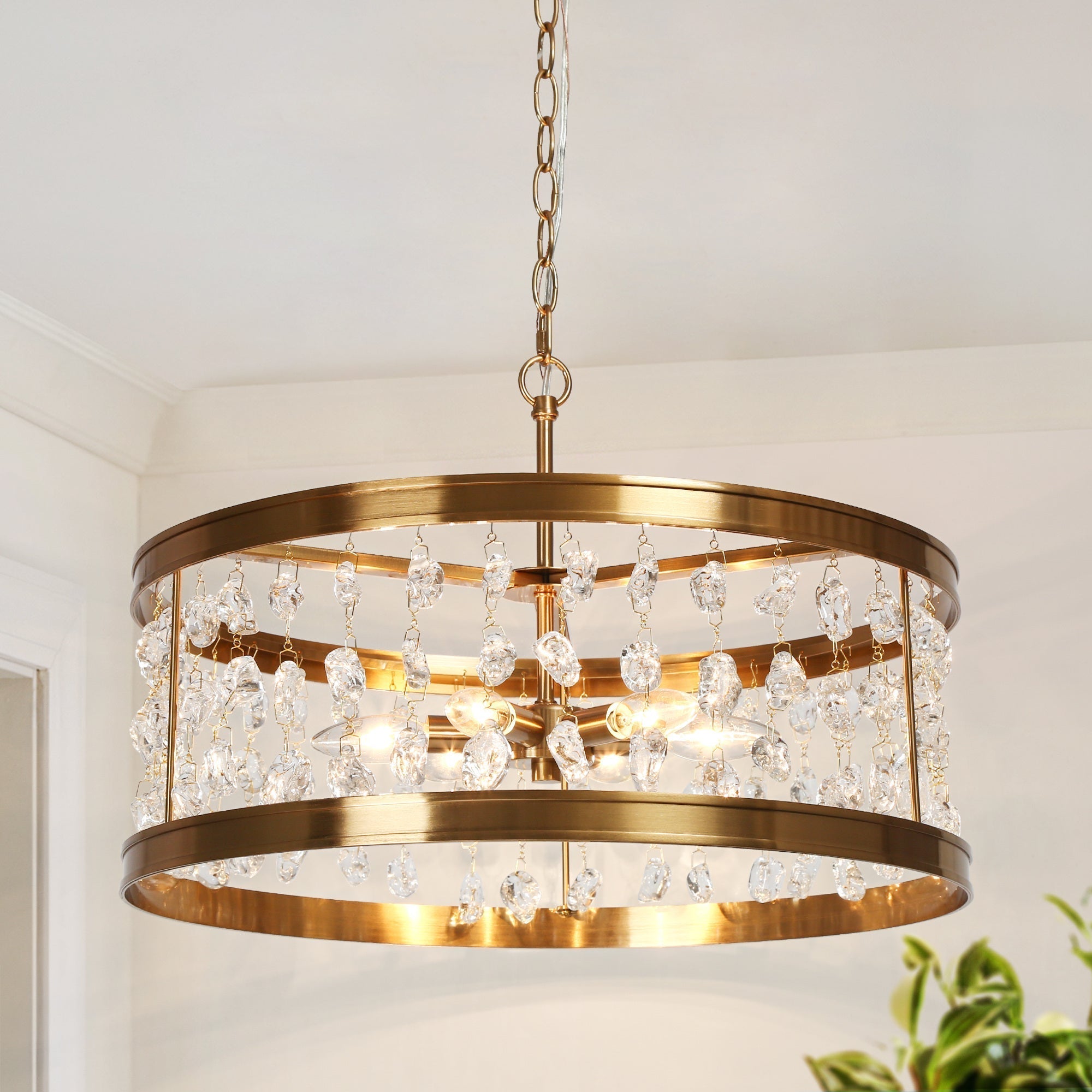 Bulbiferum 6-Light Small Brass Chandelier