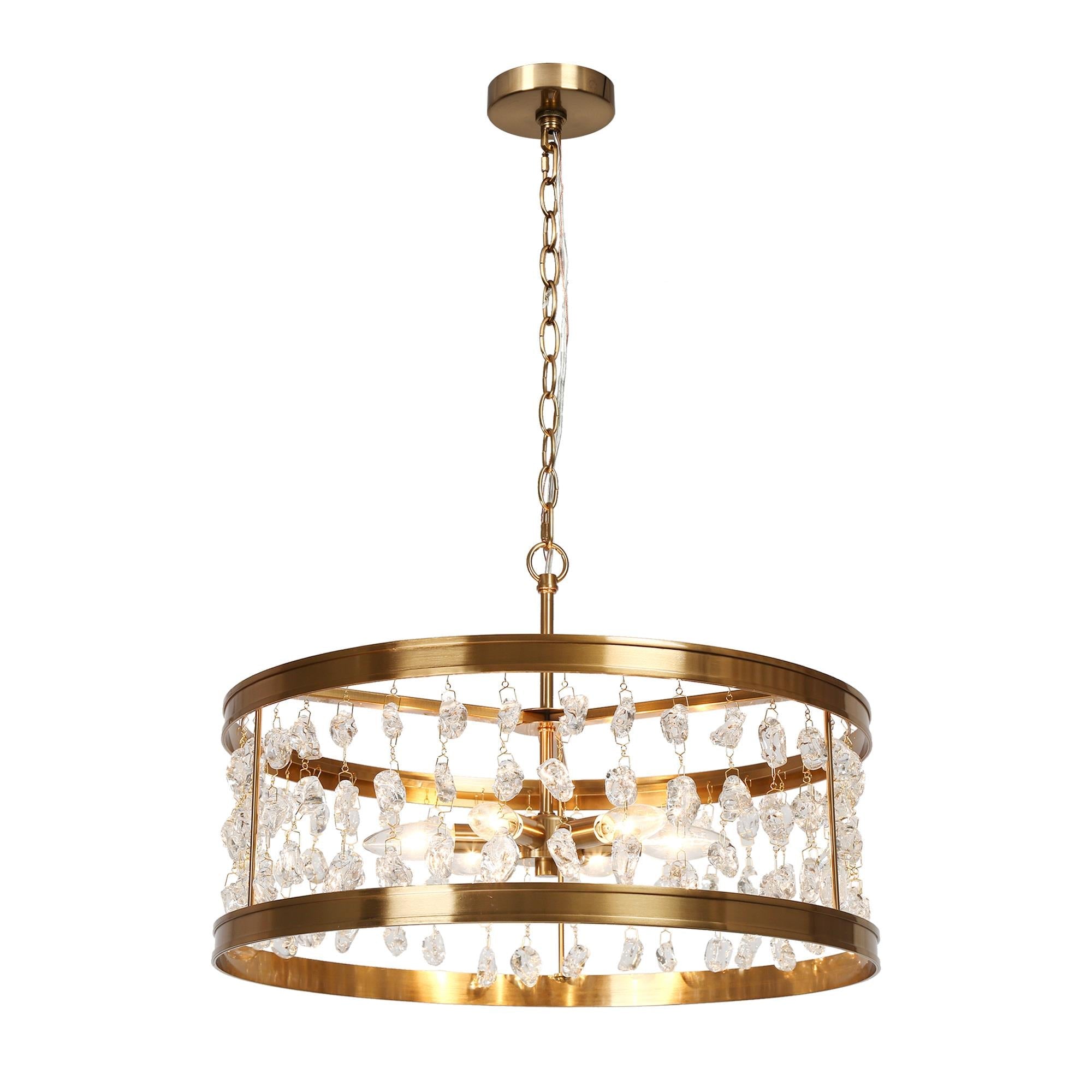 Bulbiferum 6-Light Small Brass Chandelier