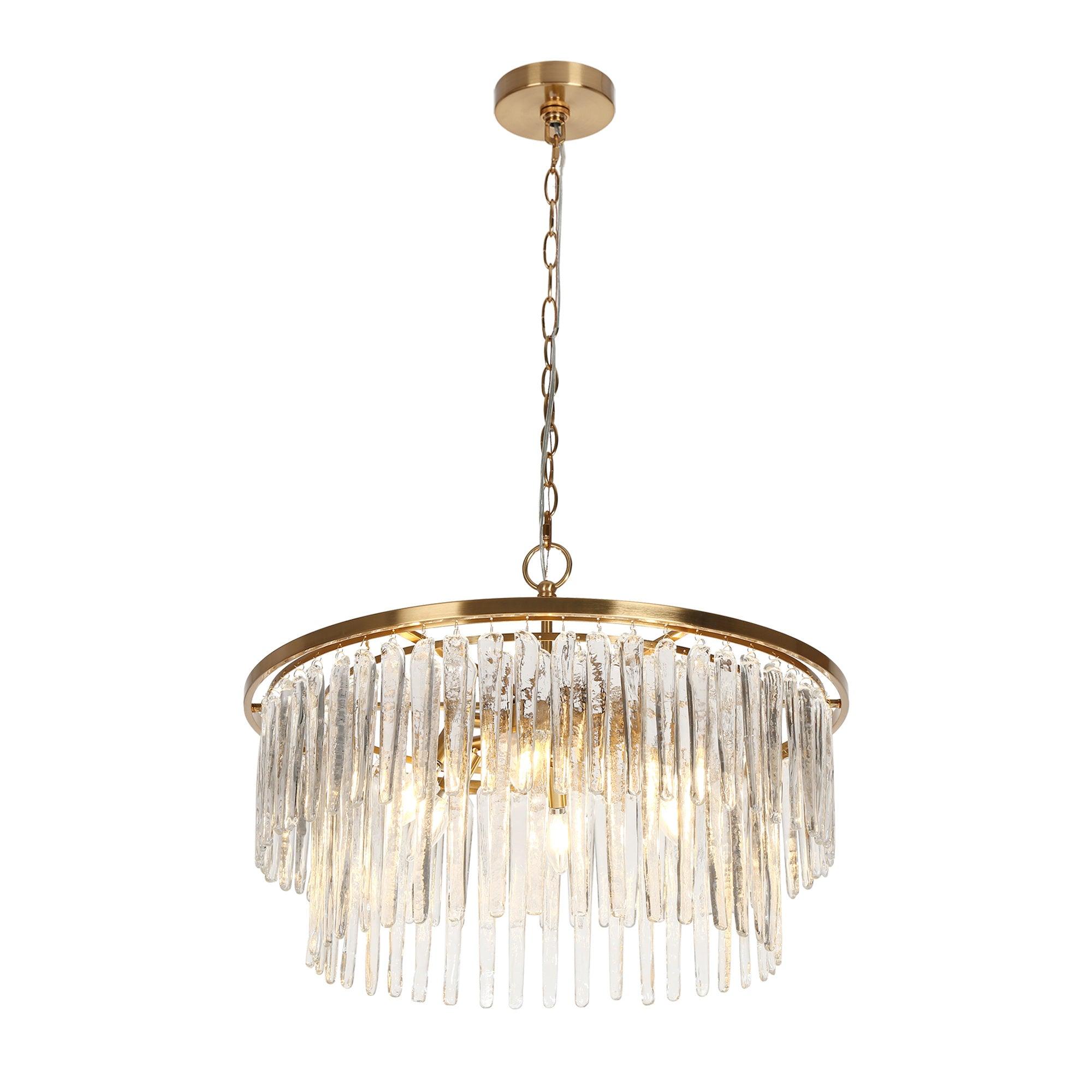 6-Light Drum Crystal Chandeliers