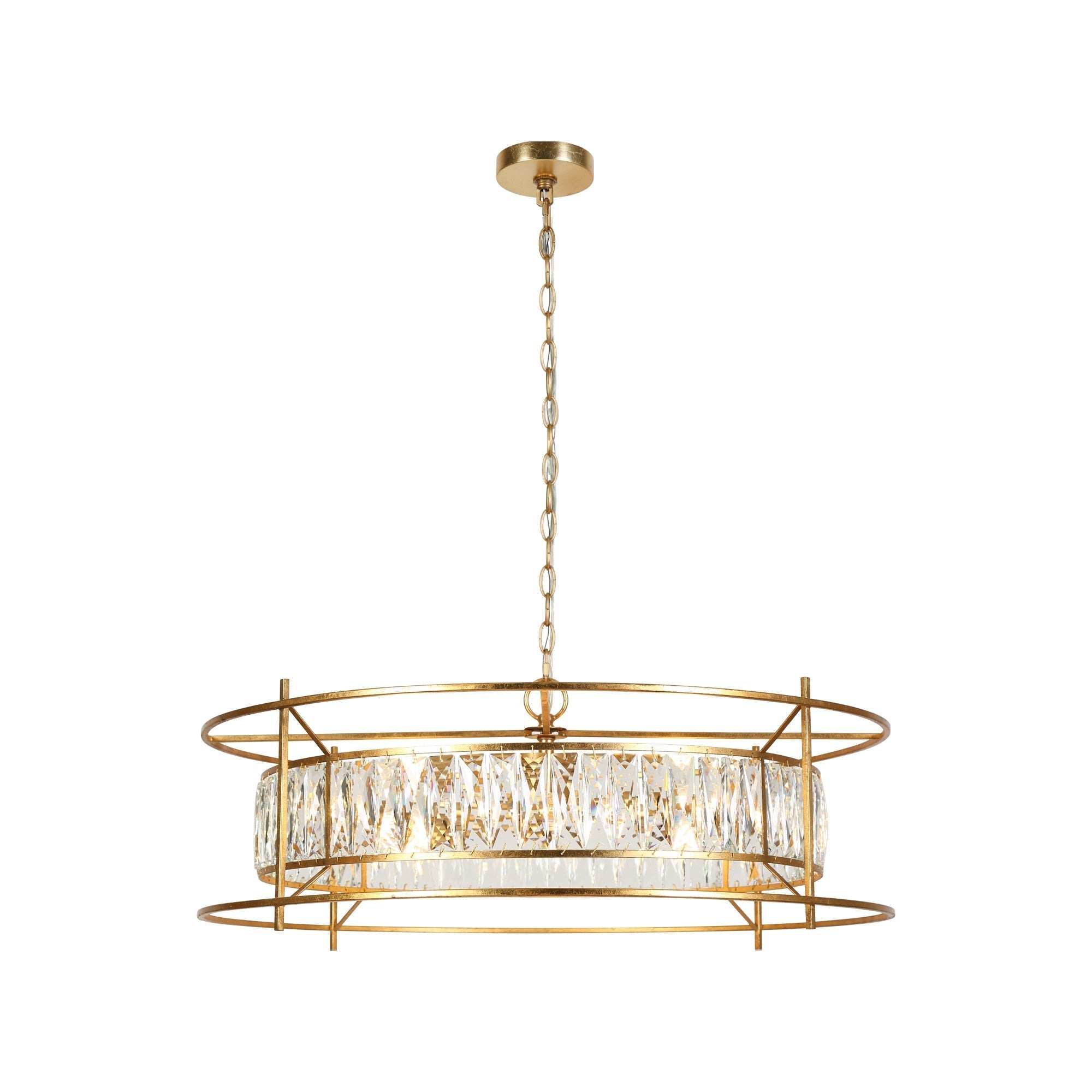 Bulbophyllum 6-Light Large Gold Crystal Chandelier