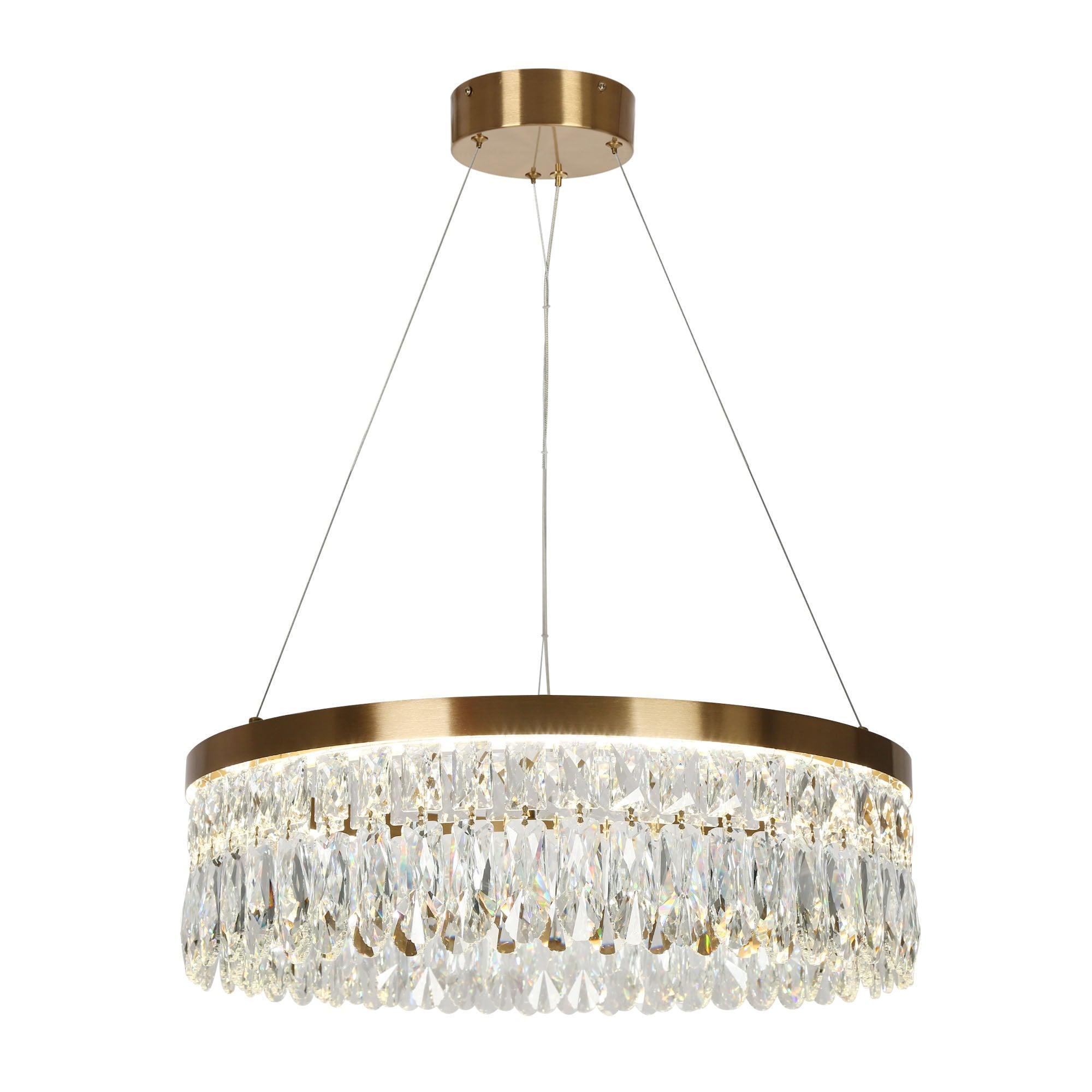 1-Light LED Drum Crystal Chandeliers
