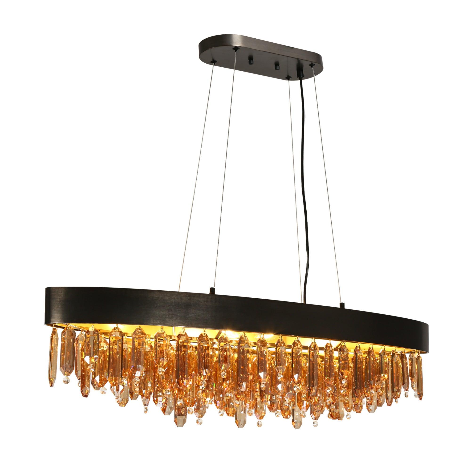 10-Light Crystal Kitchen Island Chandeliers