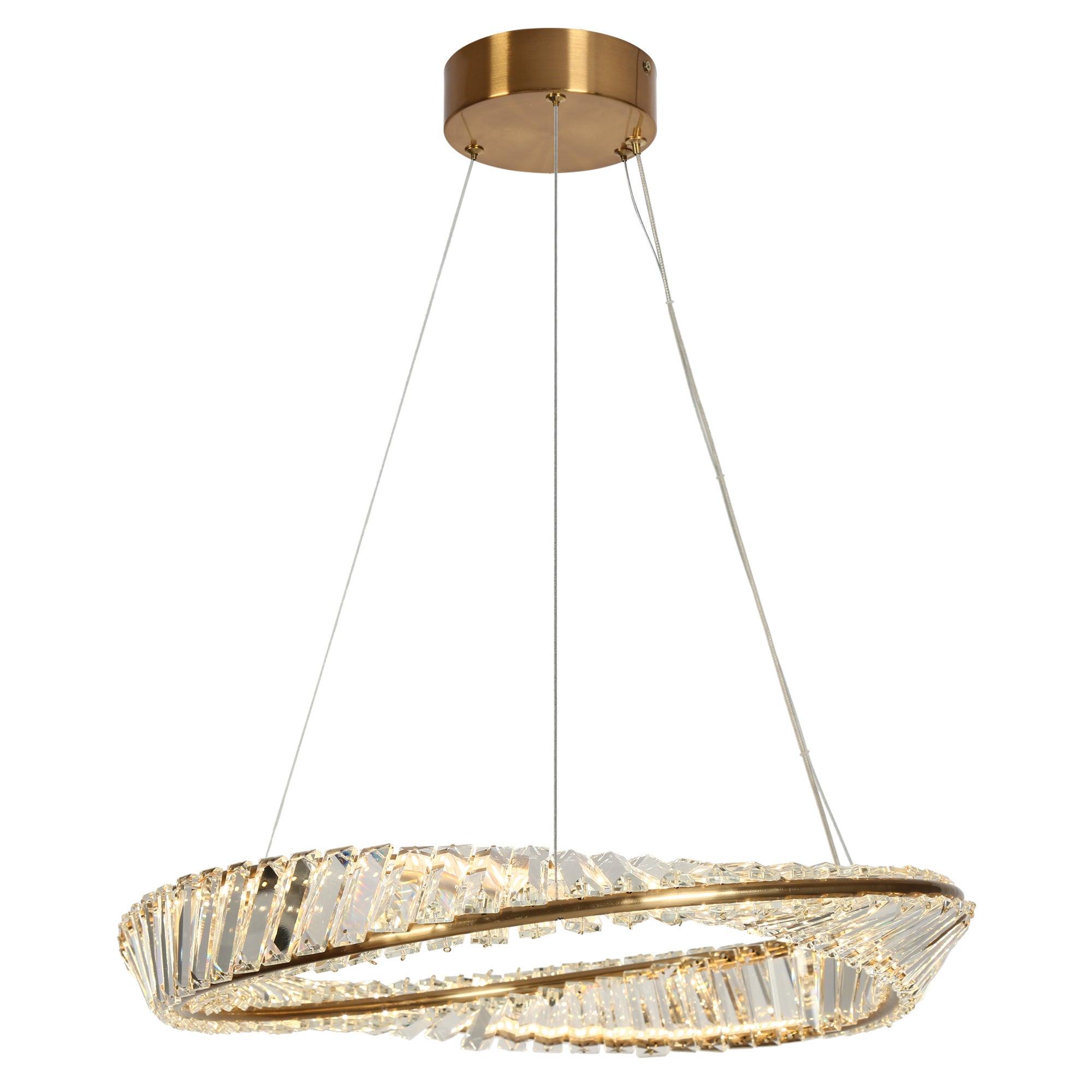 1-Light Large LED Crystal Chandelier