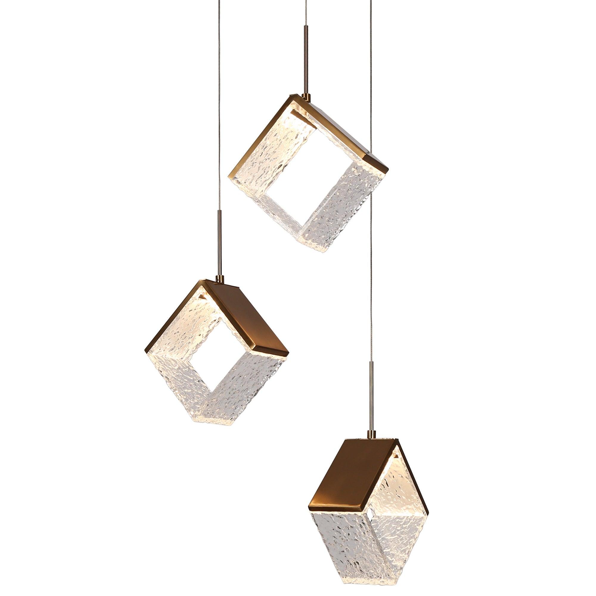 3-Light LED Kitchen Island Chandelier Pendant Cluster
