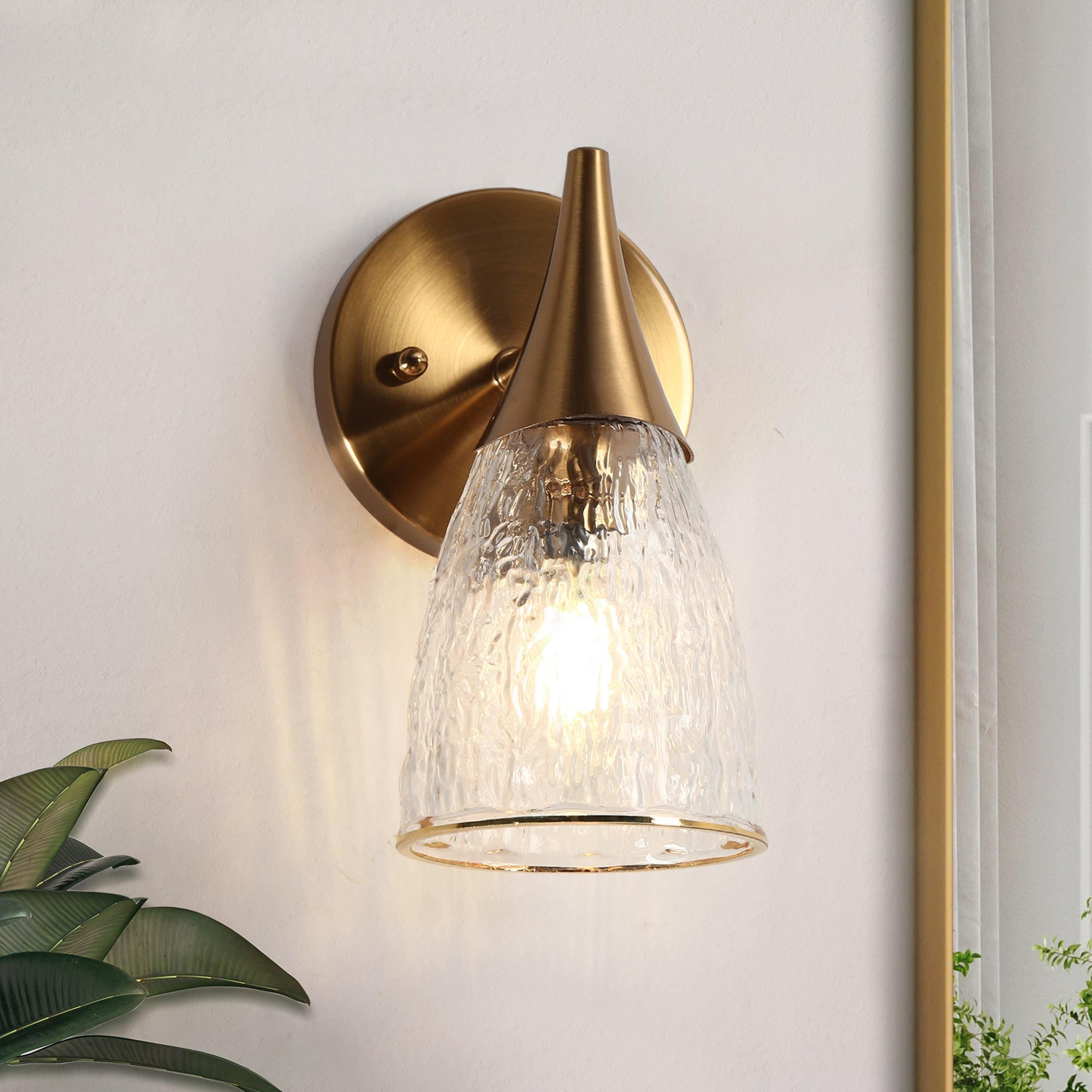 Ruthebic 1-Light Gold Vanity Light