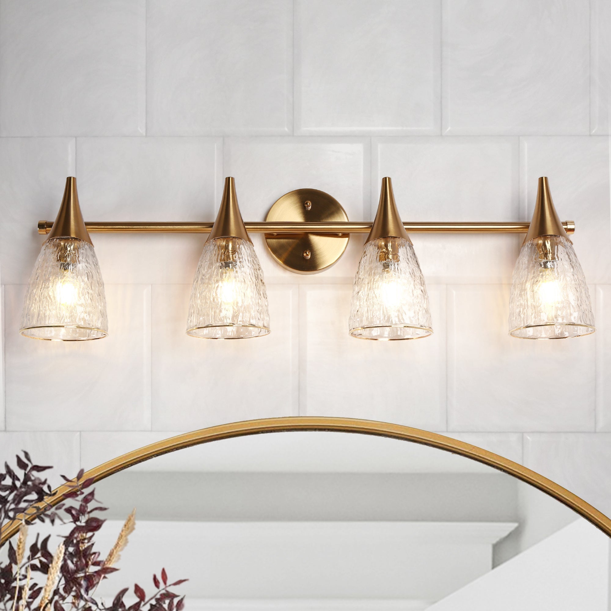 Ruthebic 1-Light Gold Vanity Light