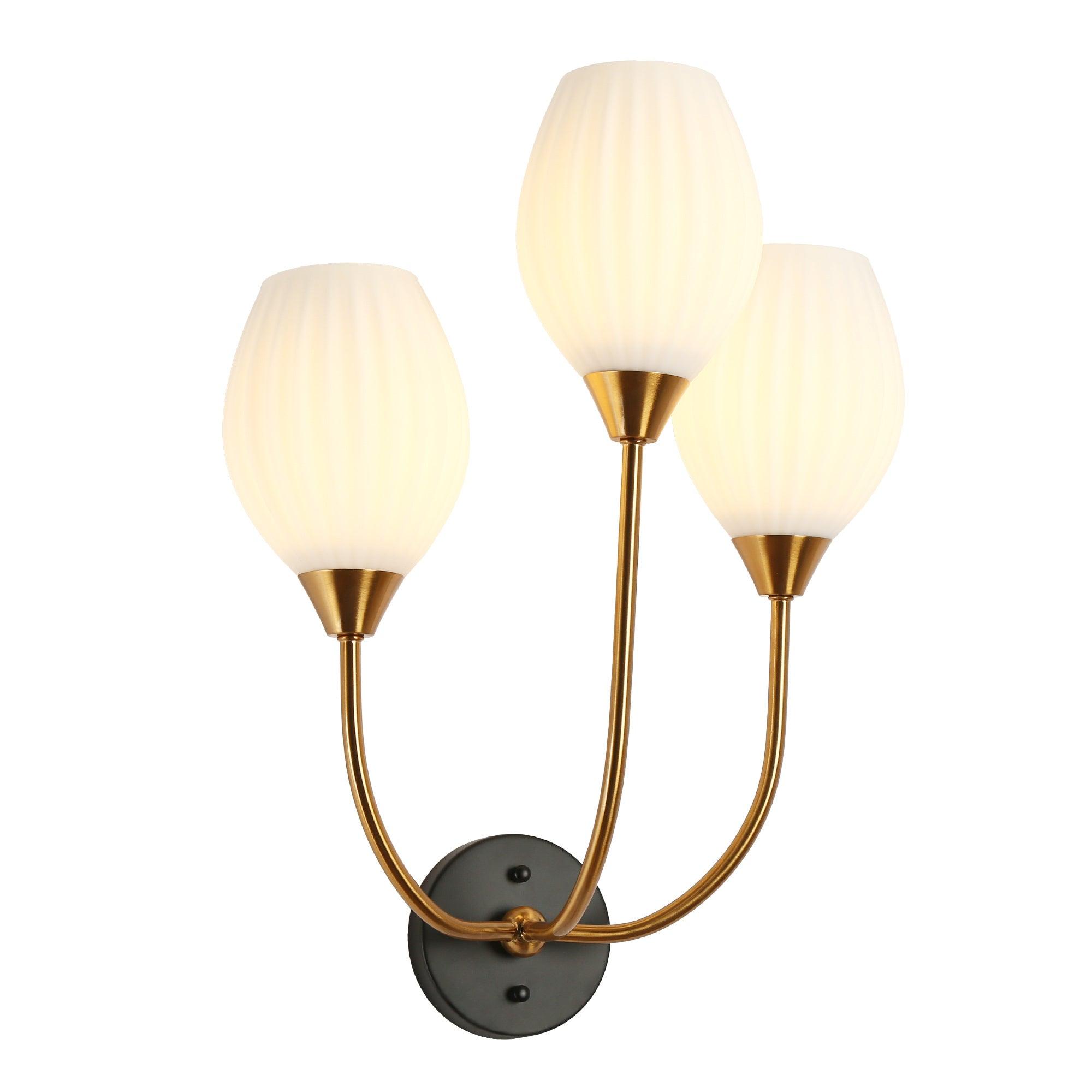 3-Light Glass Wall Sconces Vanity Lights