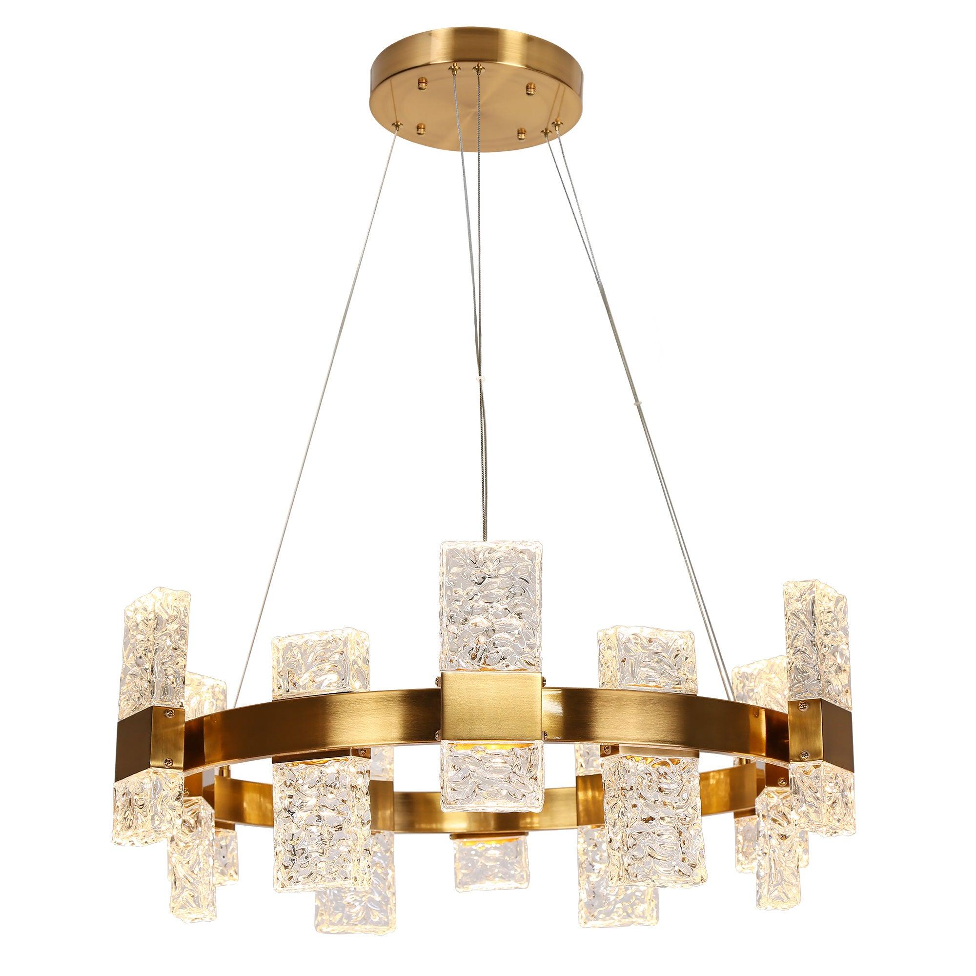 24-Light LED Glass Chandelier
