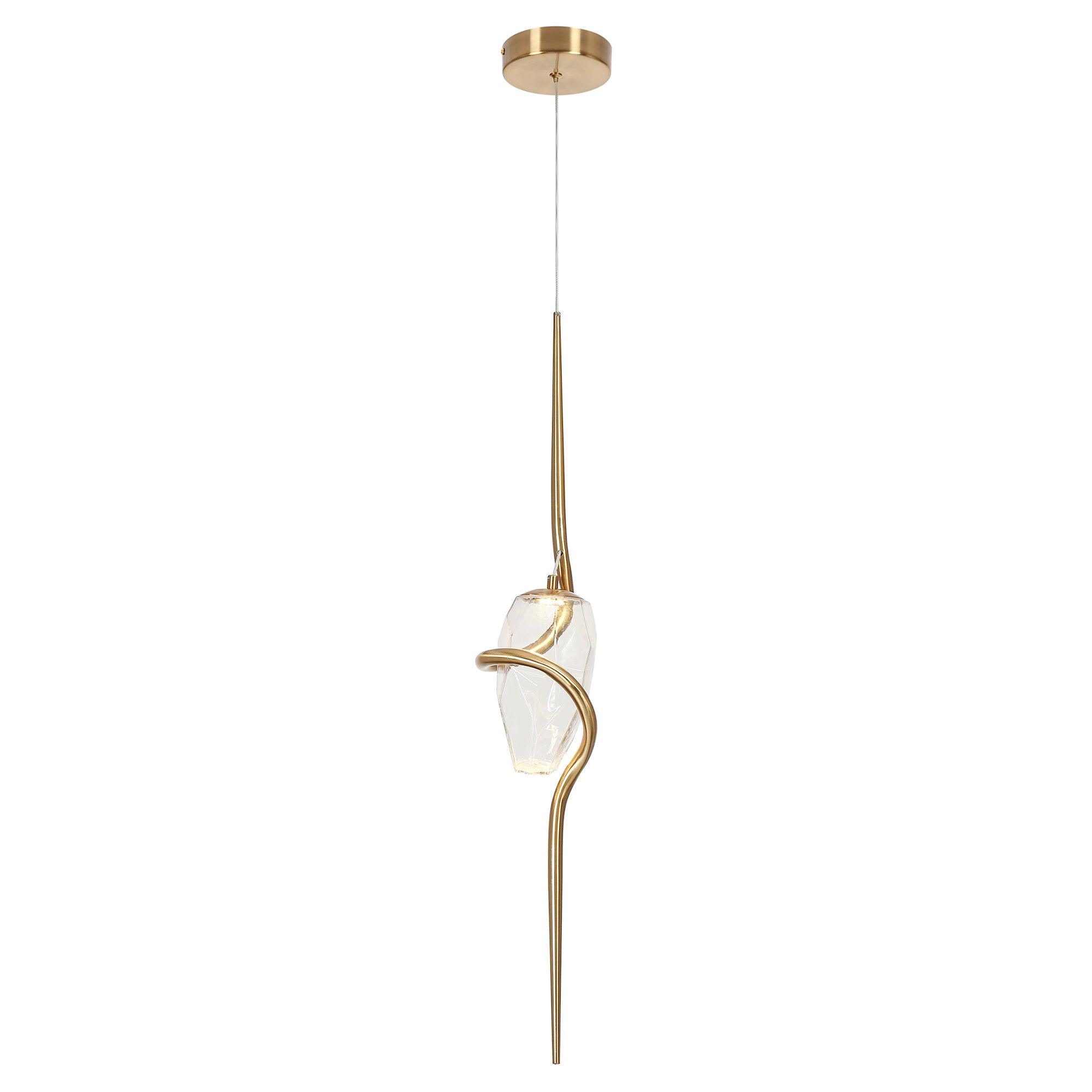 1-Light LED Glass Pendant Light