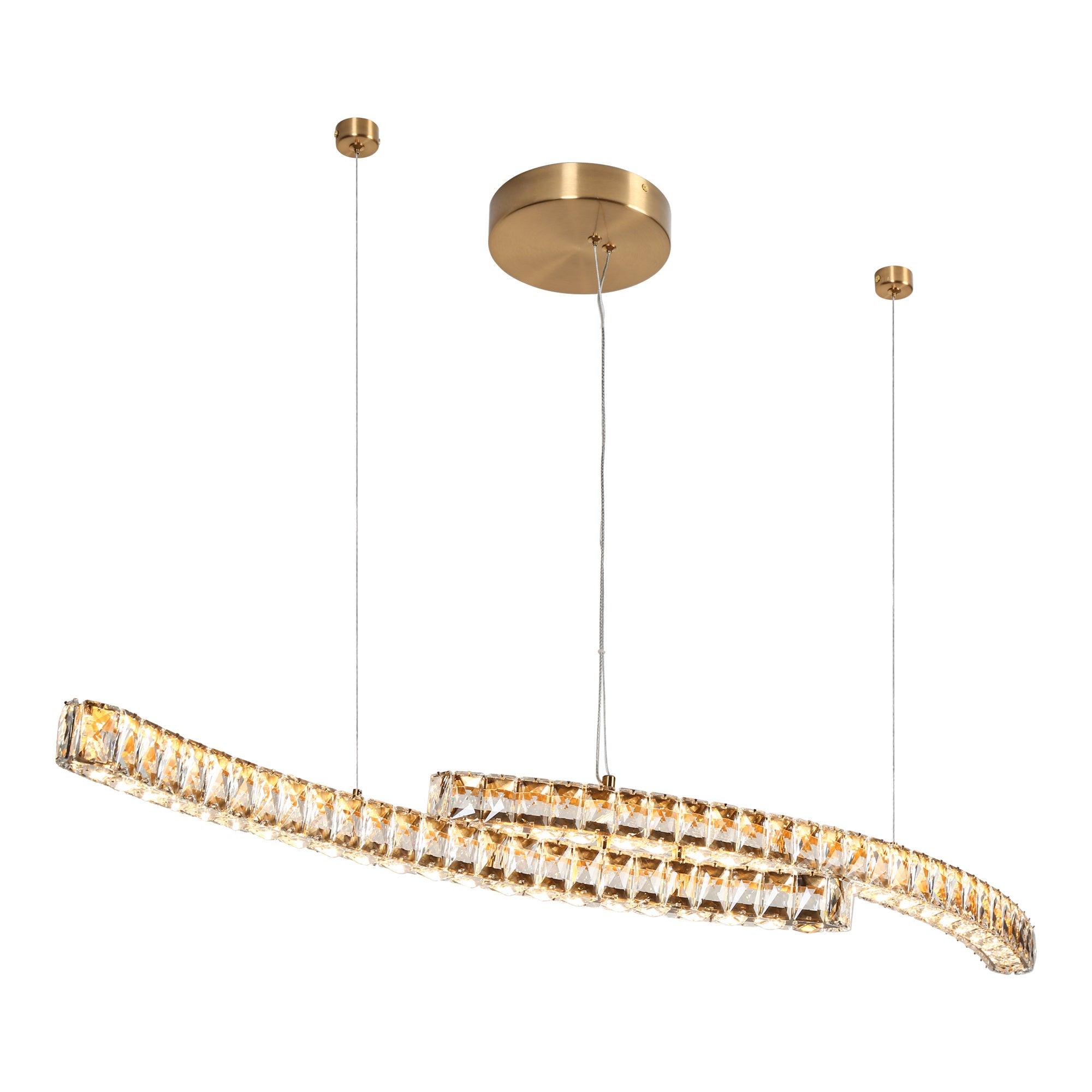 2-Light LED Crystal Kitchen Island Chandeliers