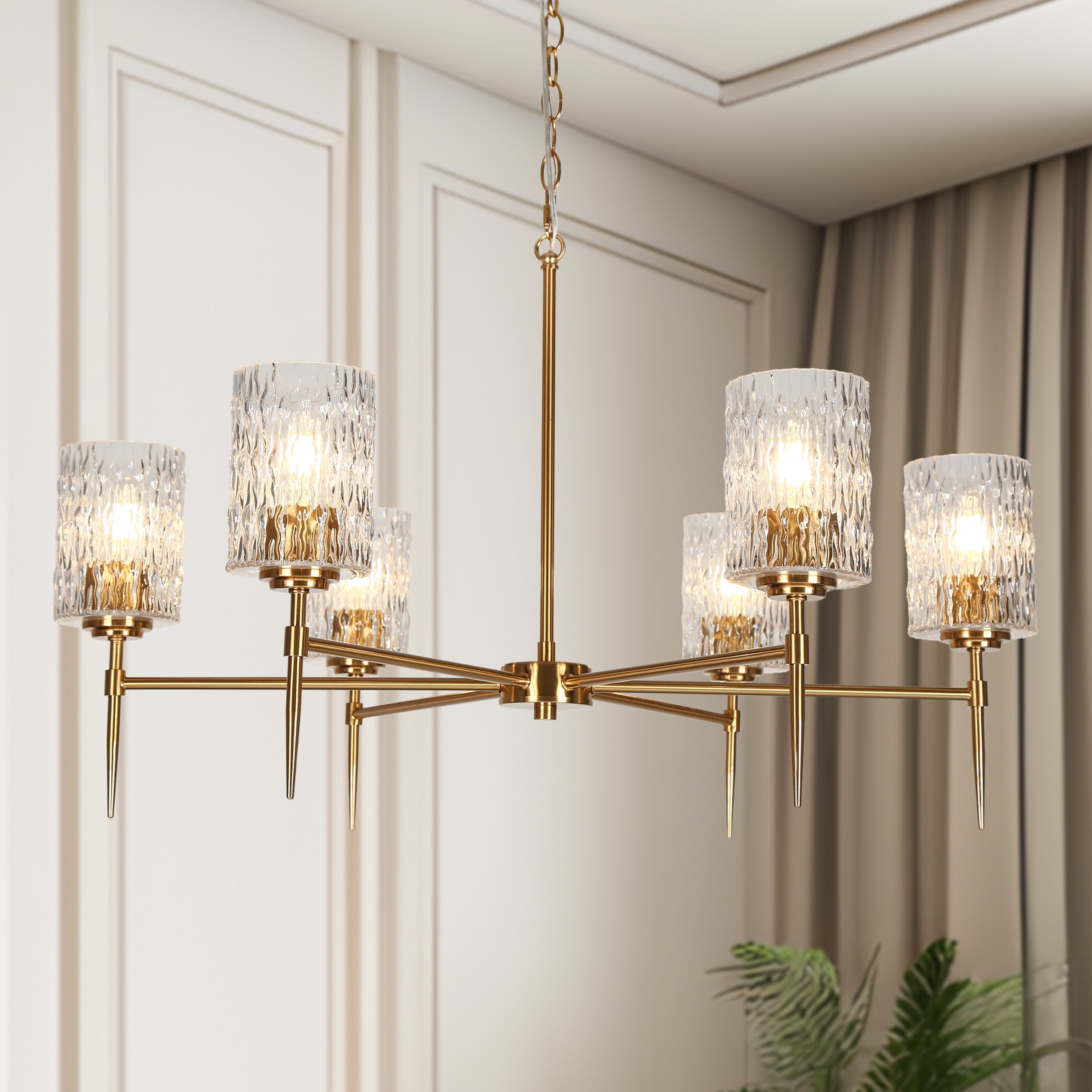 Everardgeon 6-Light Large Brass Chandelier