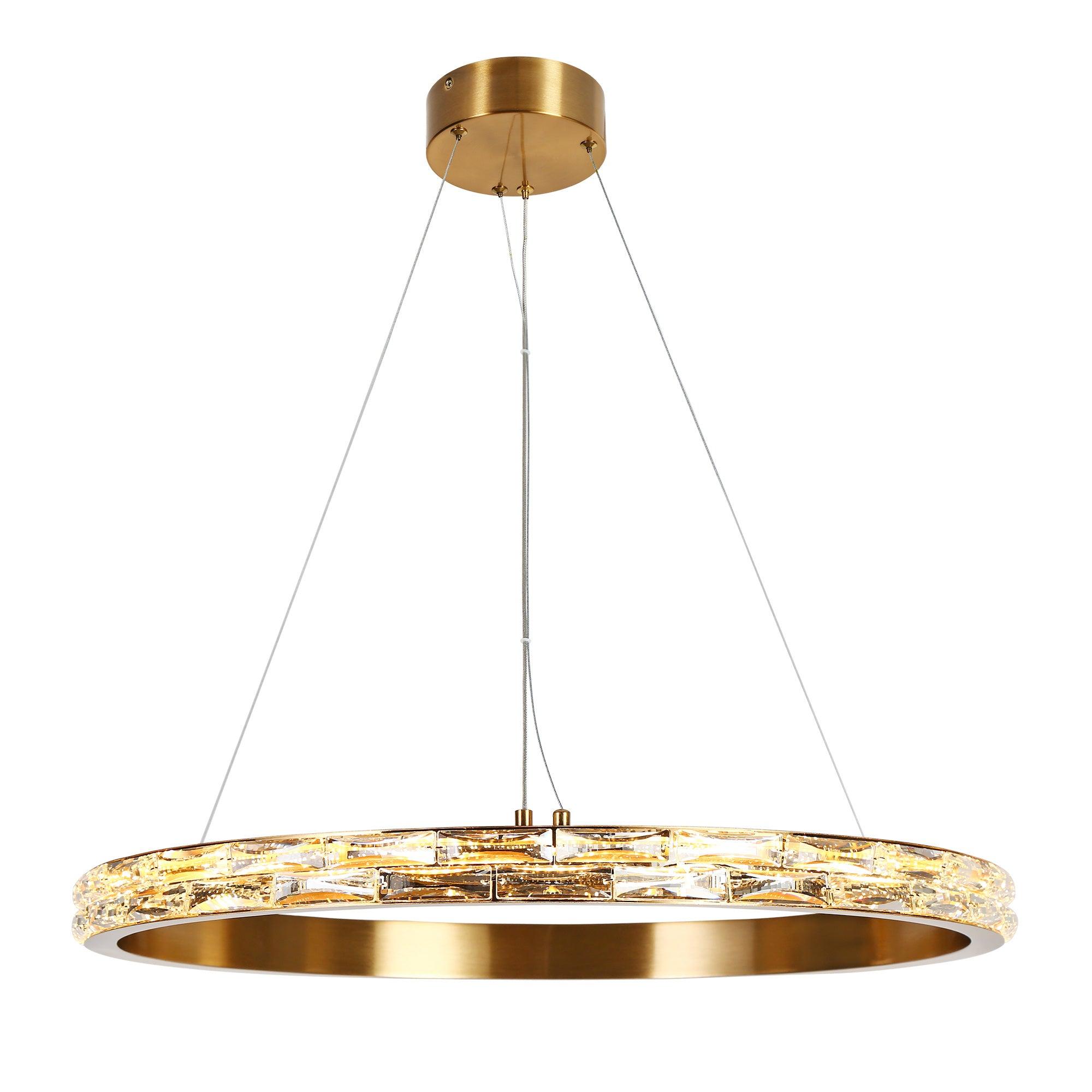 1-Light LED Crystal Ring Chandeliers