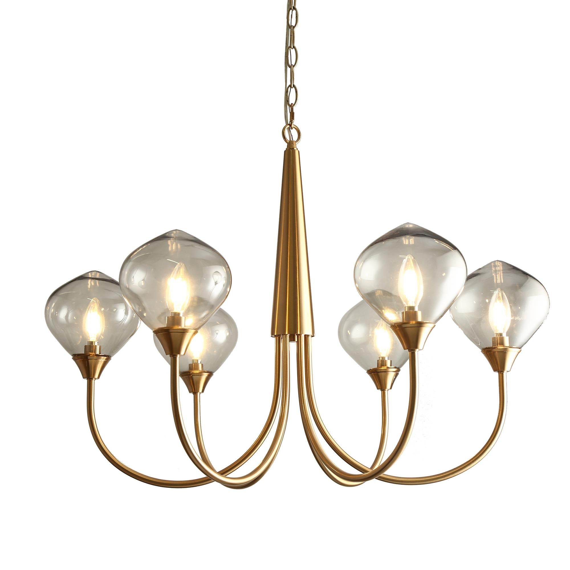 Temporaneo 6-Light Oversized Brass Chandelier