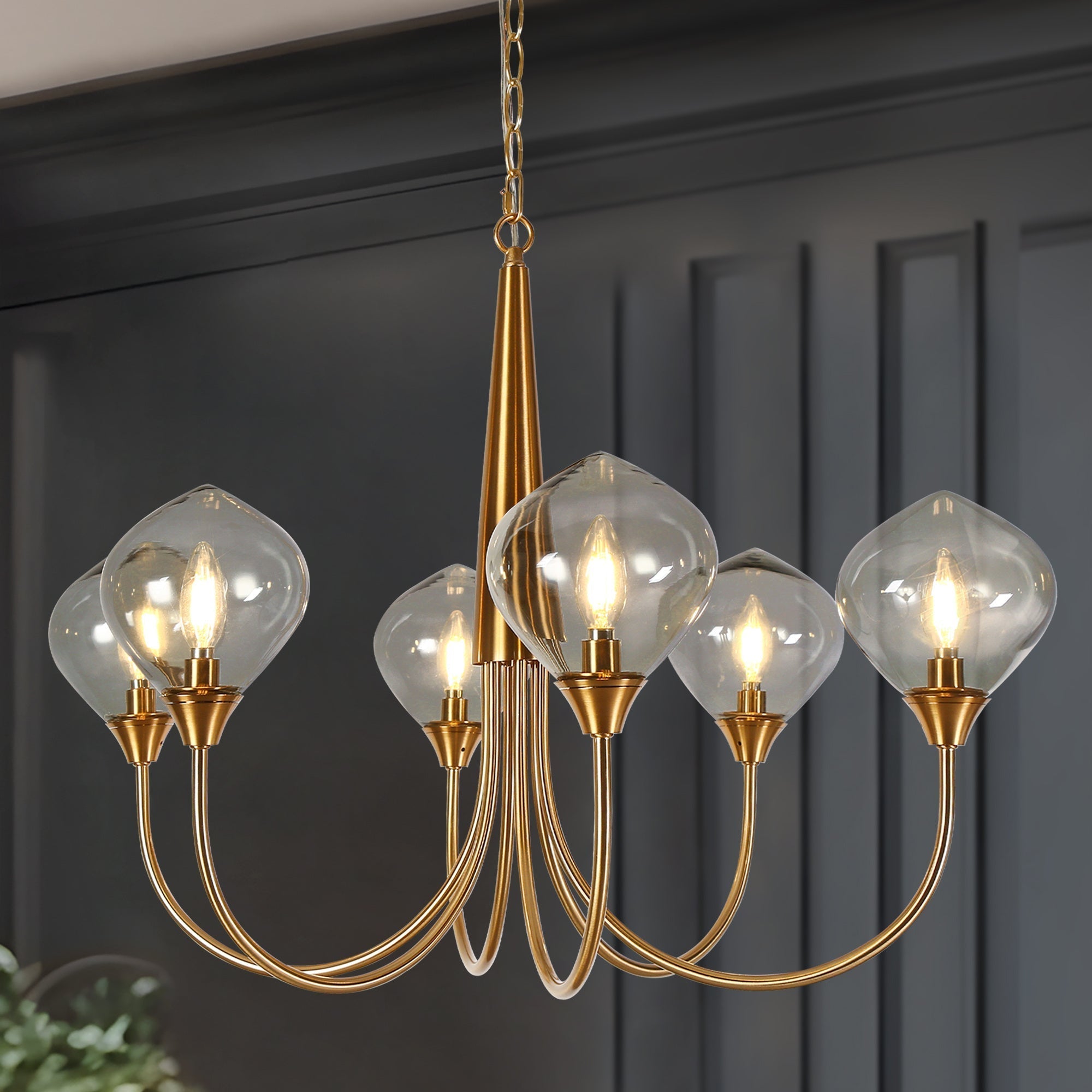 Temporaneo 6-Light Oversized Brass Chandelier
