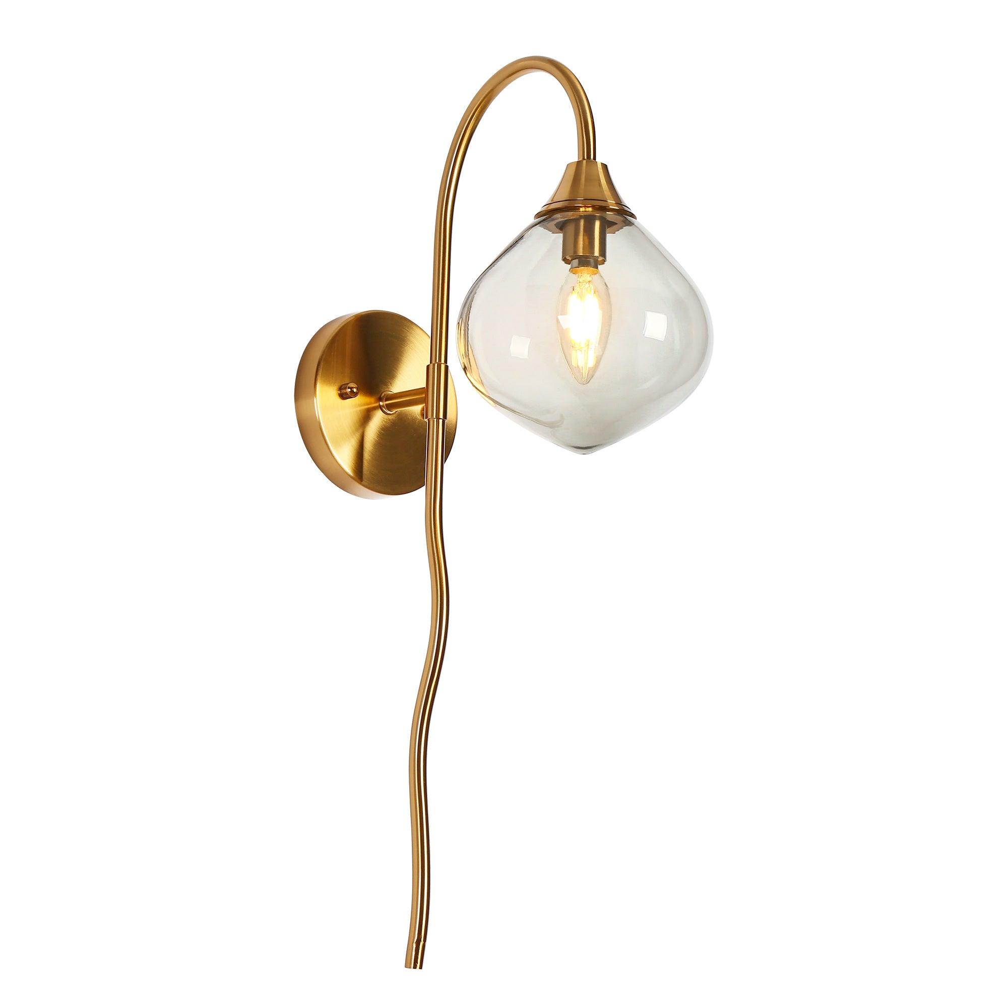 1-Light Gold Swing Arm Wall Sconces Light