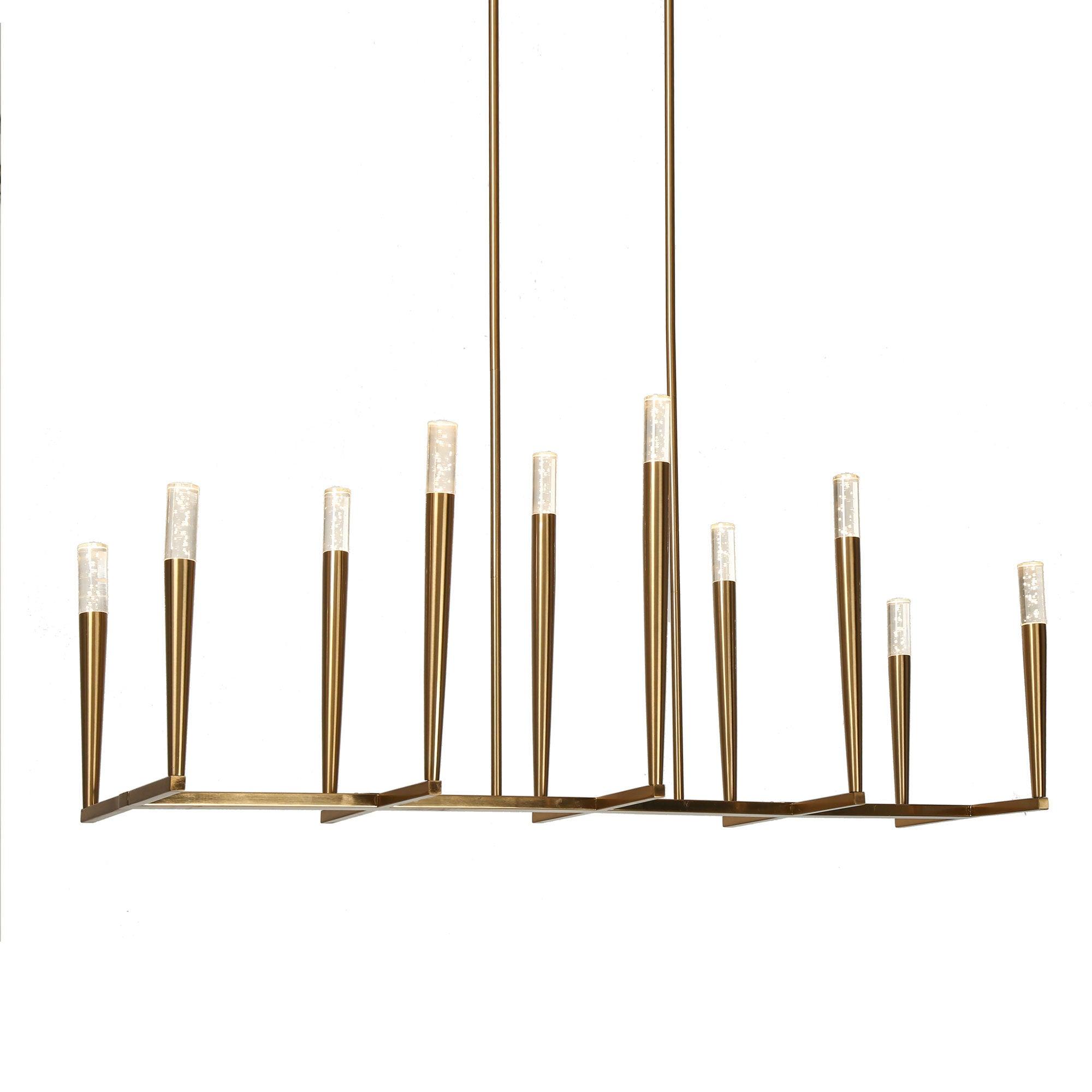 10-Light Gold LED Kitchen Island Chandeliers