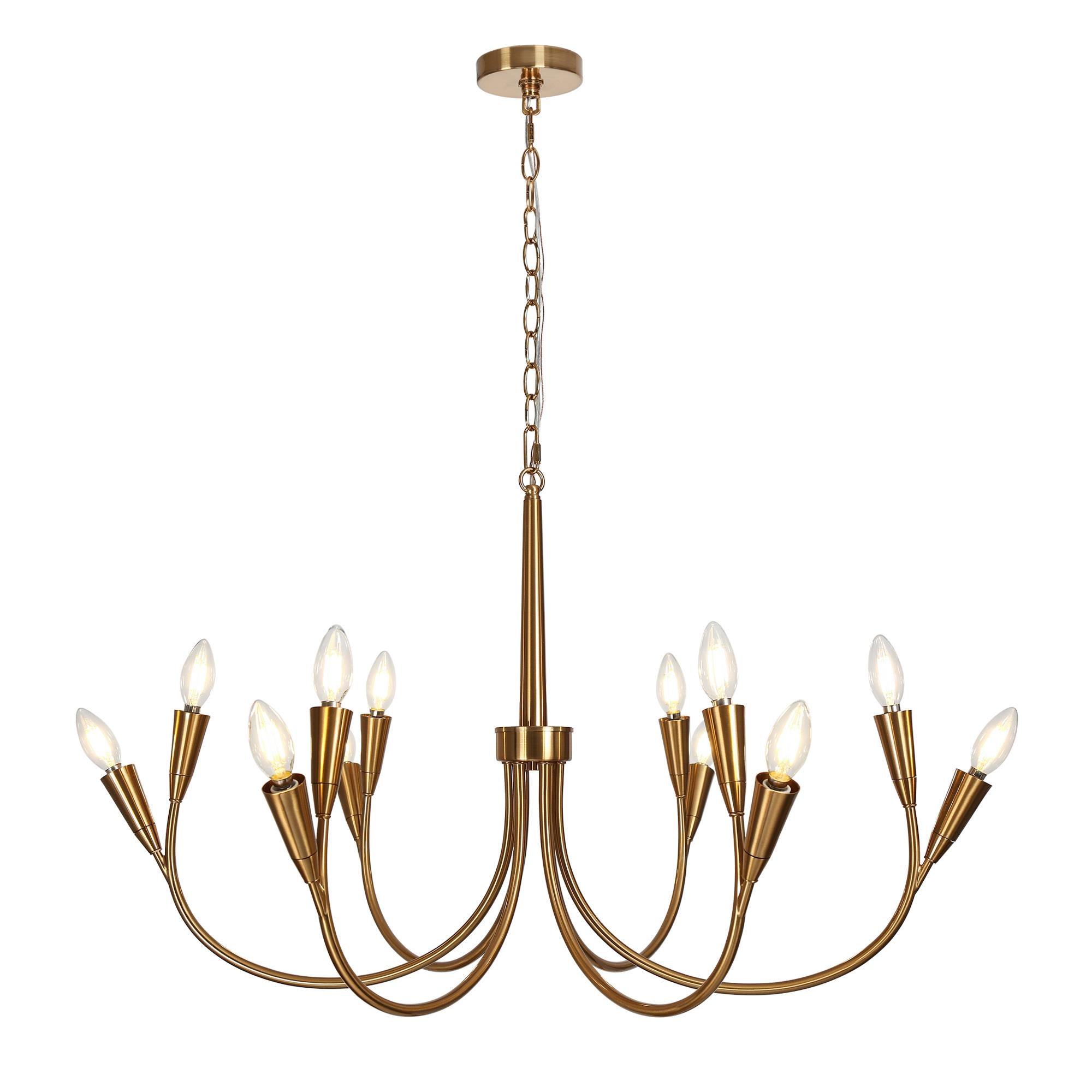 Jessaes 1-Light Oversized Brass Chandelier