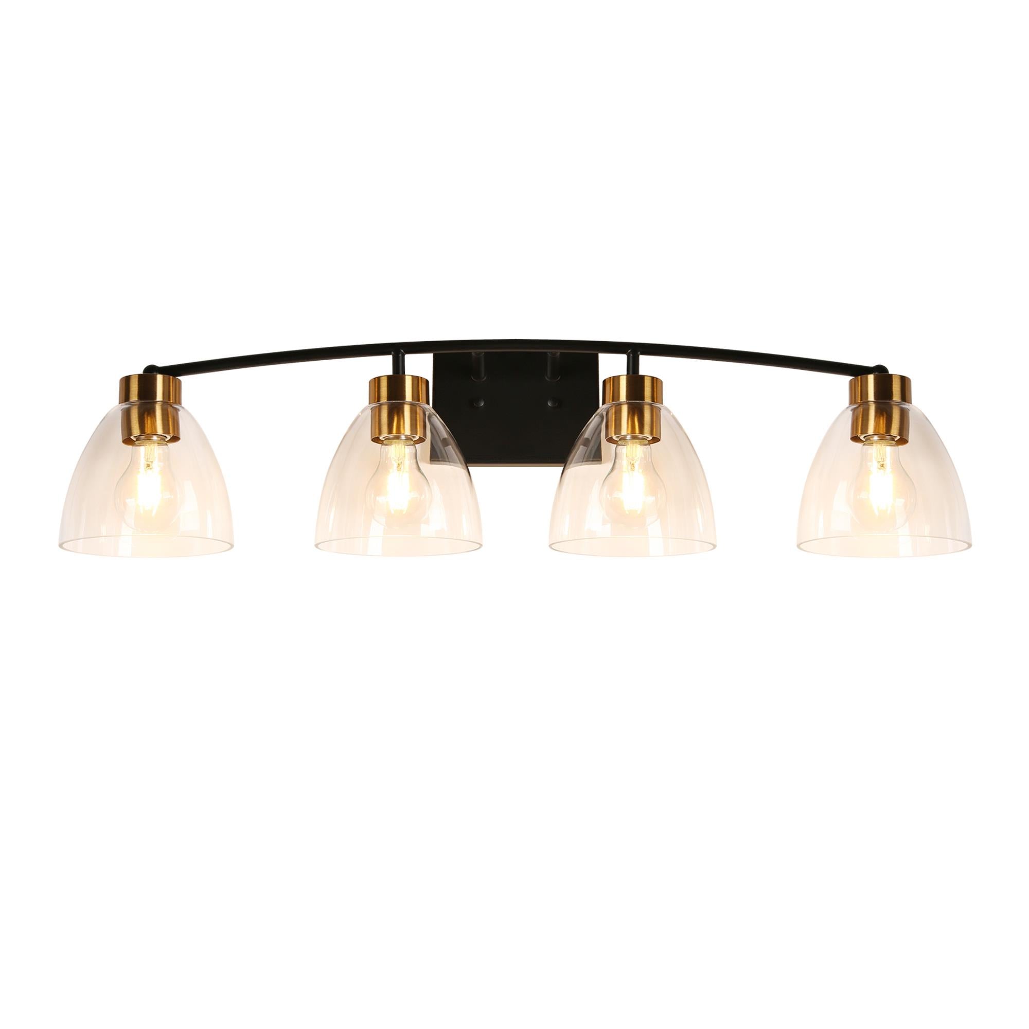 Jacqueling 4-Light Black and Brass Vanity Light