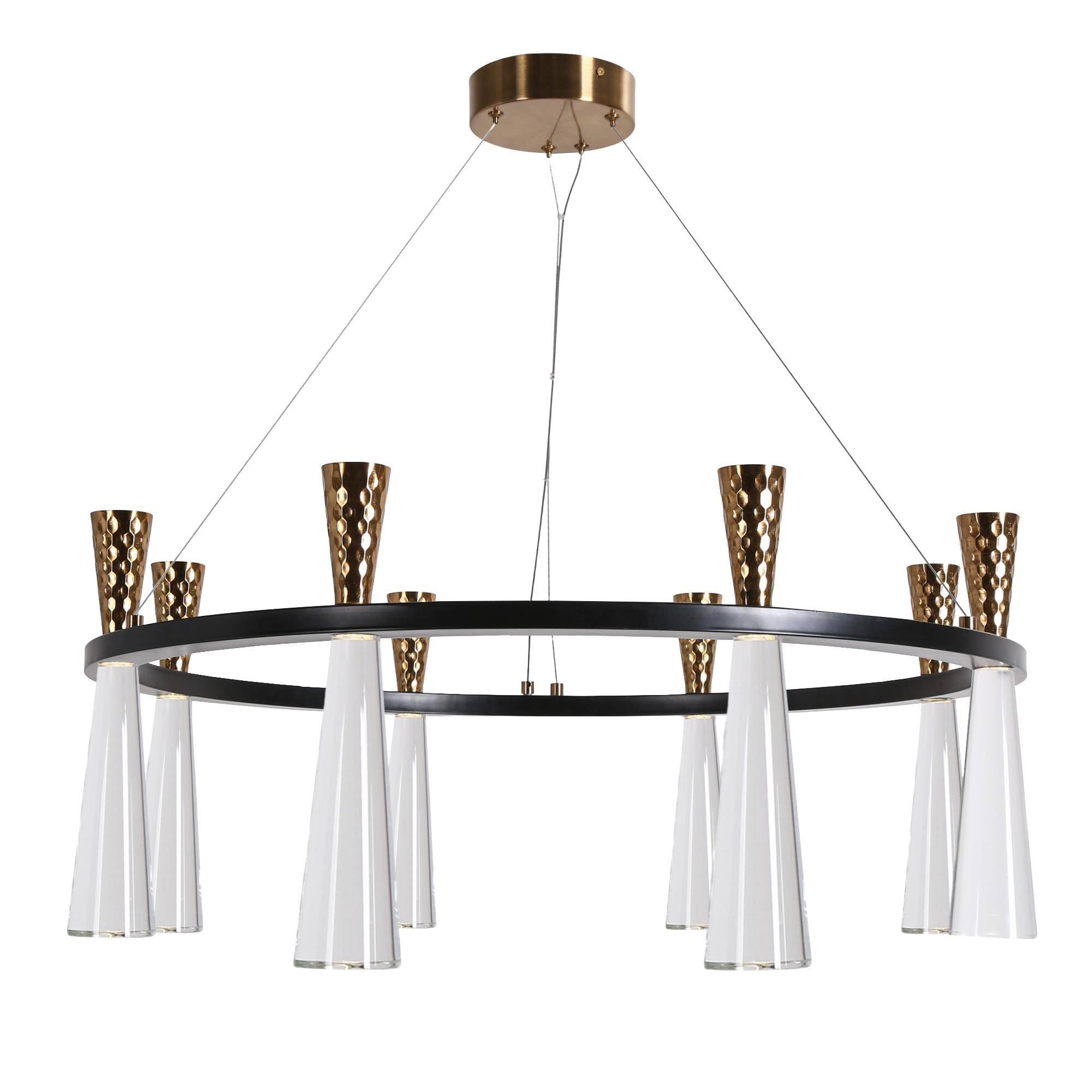 8-Light LED Wagon Wheel Chandeliers