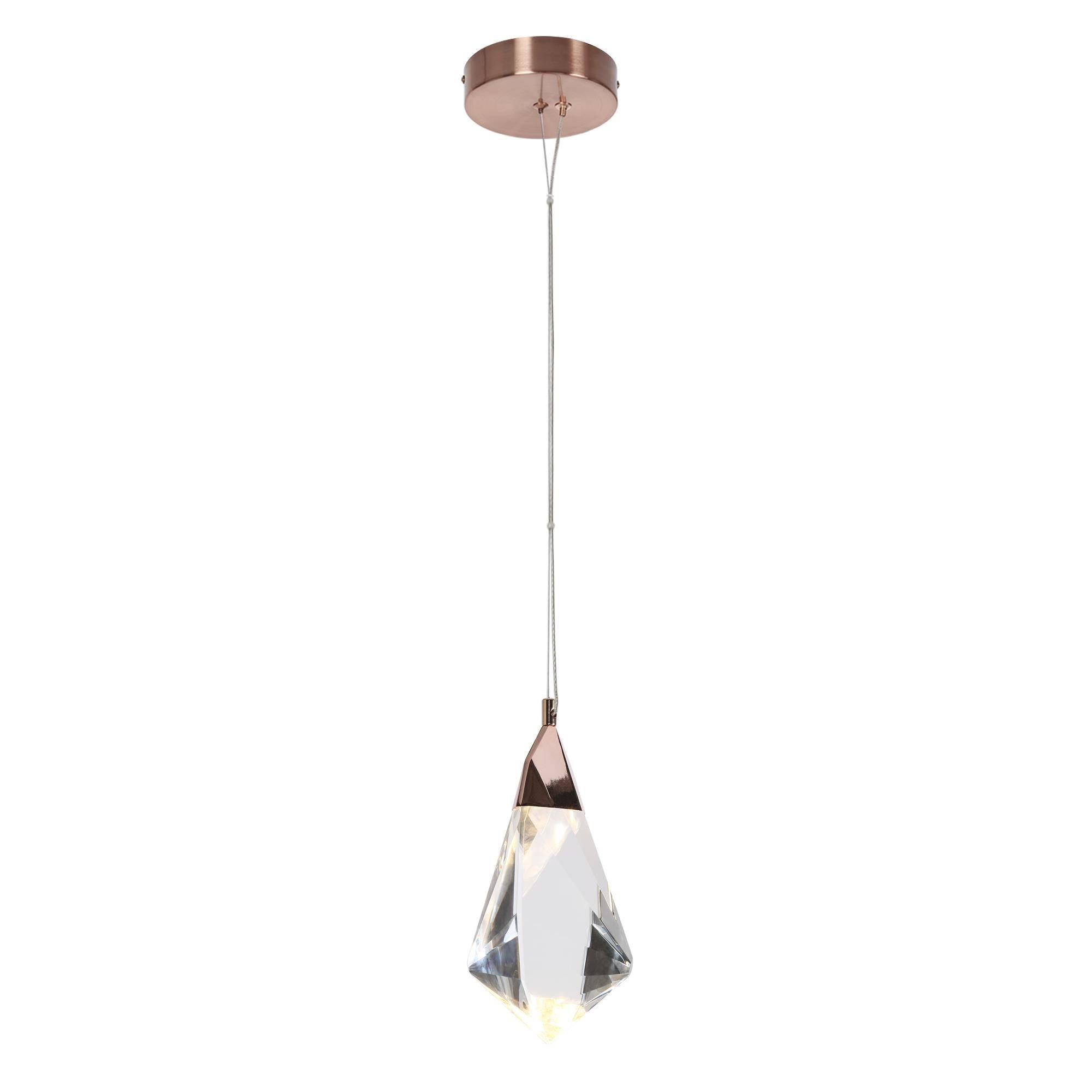 1-Light Crystal LED Pendant Lights