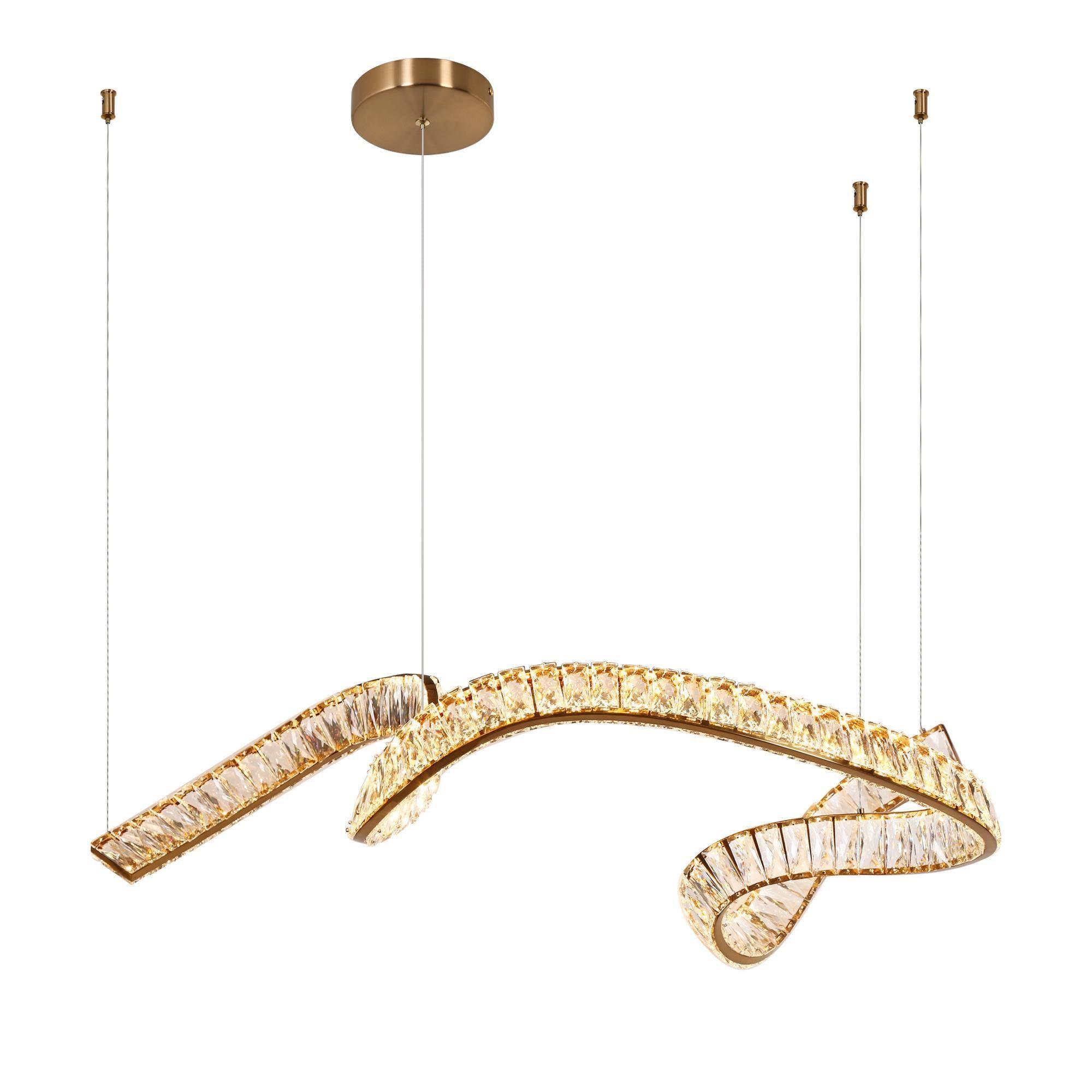 1-Light Crystal LED Kitchen Island Chandeliers