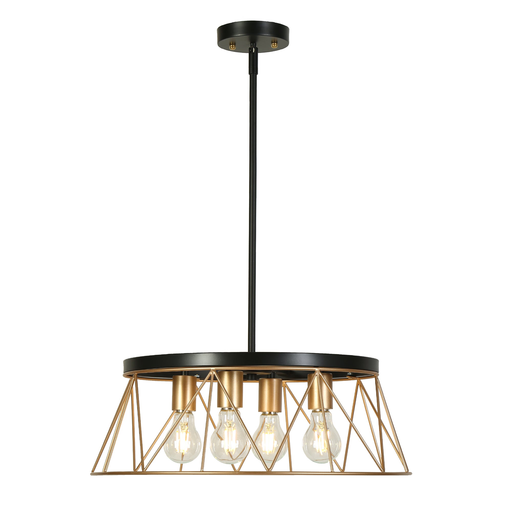 Ecliperla 4-Light Small Black and Brass Chandelier