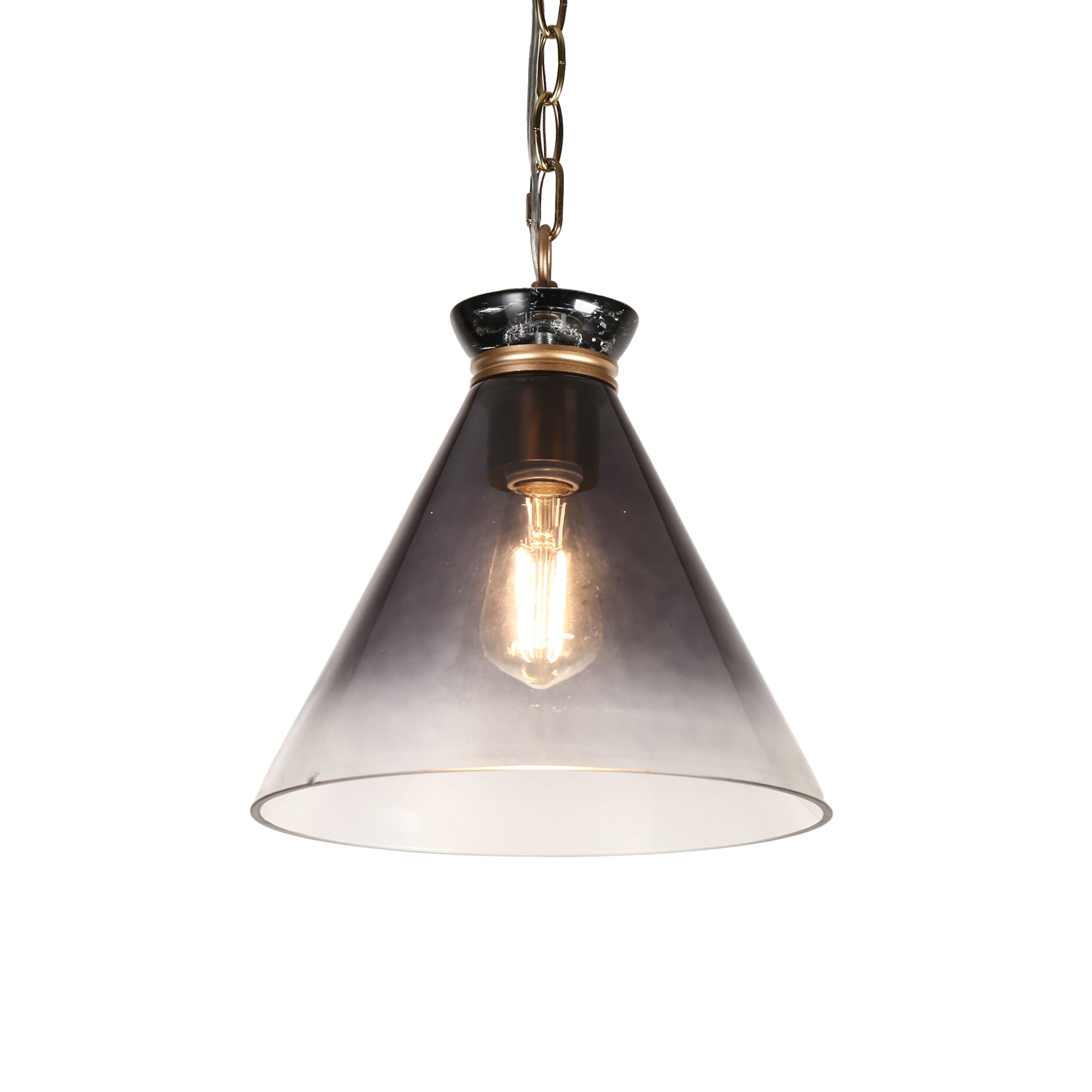 1-Light 11" Black and Gold Modern Cone Pendant Light Fixtures
