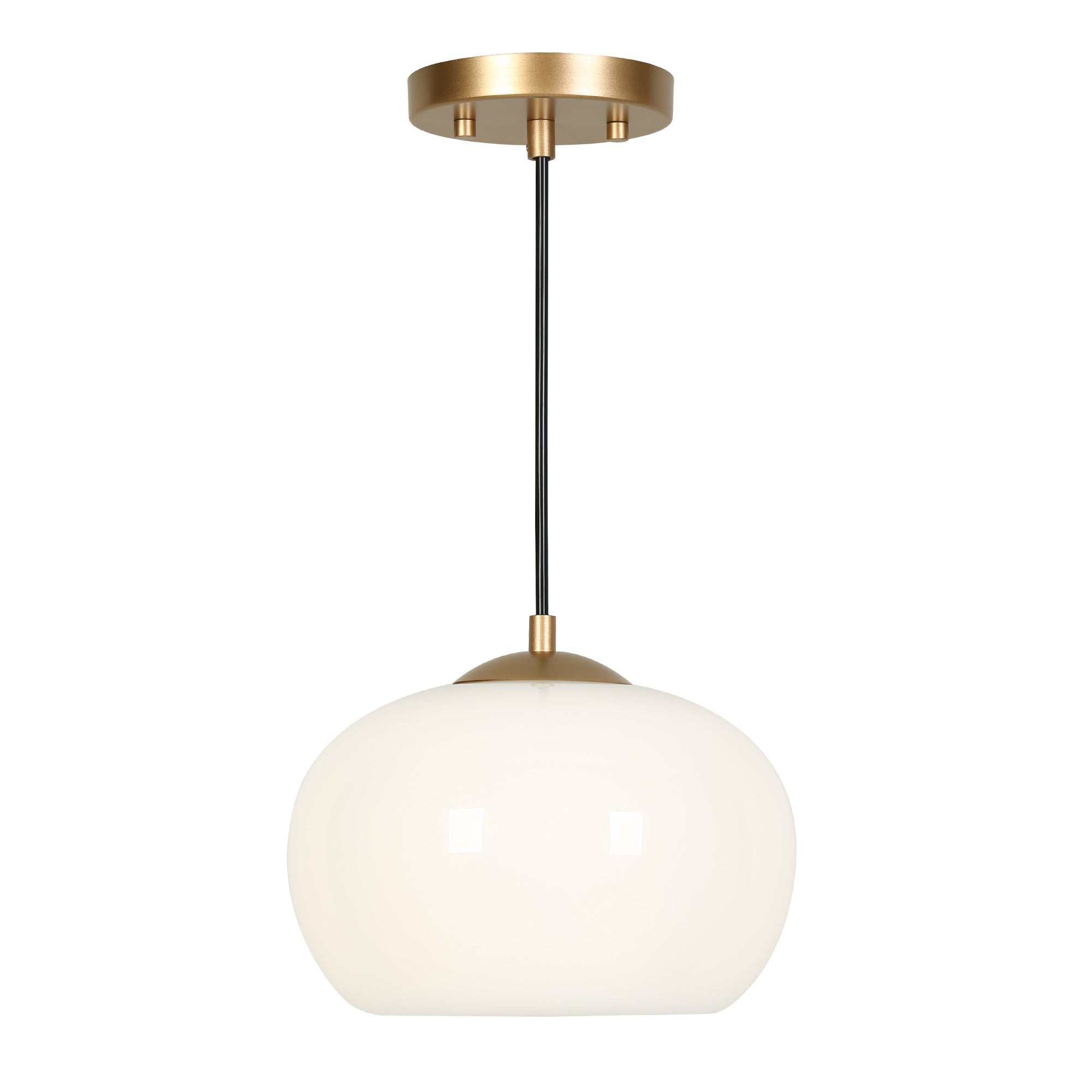 1-Light 9.5" Gold Modern Drum Pendant Light Fixtures