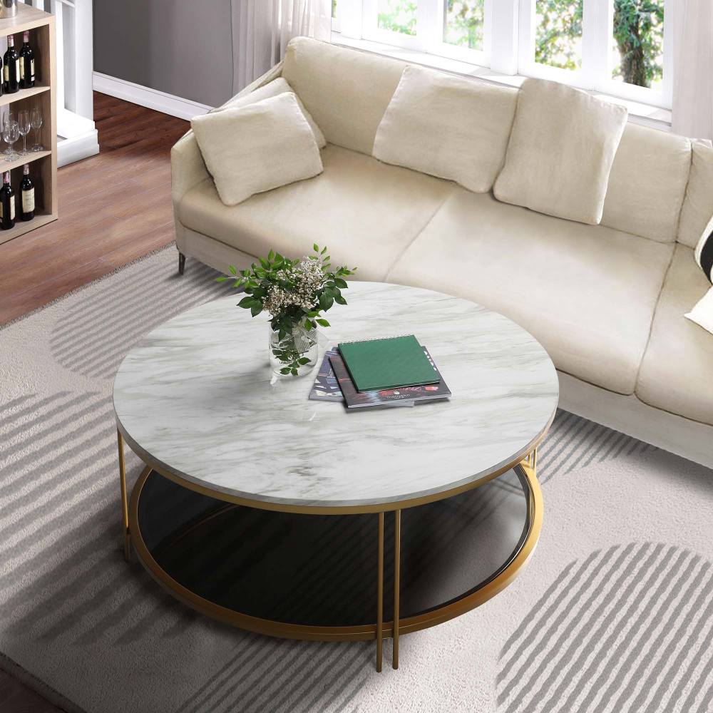 Round Coffee Table - New Marble White