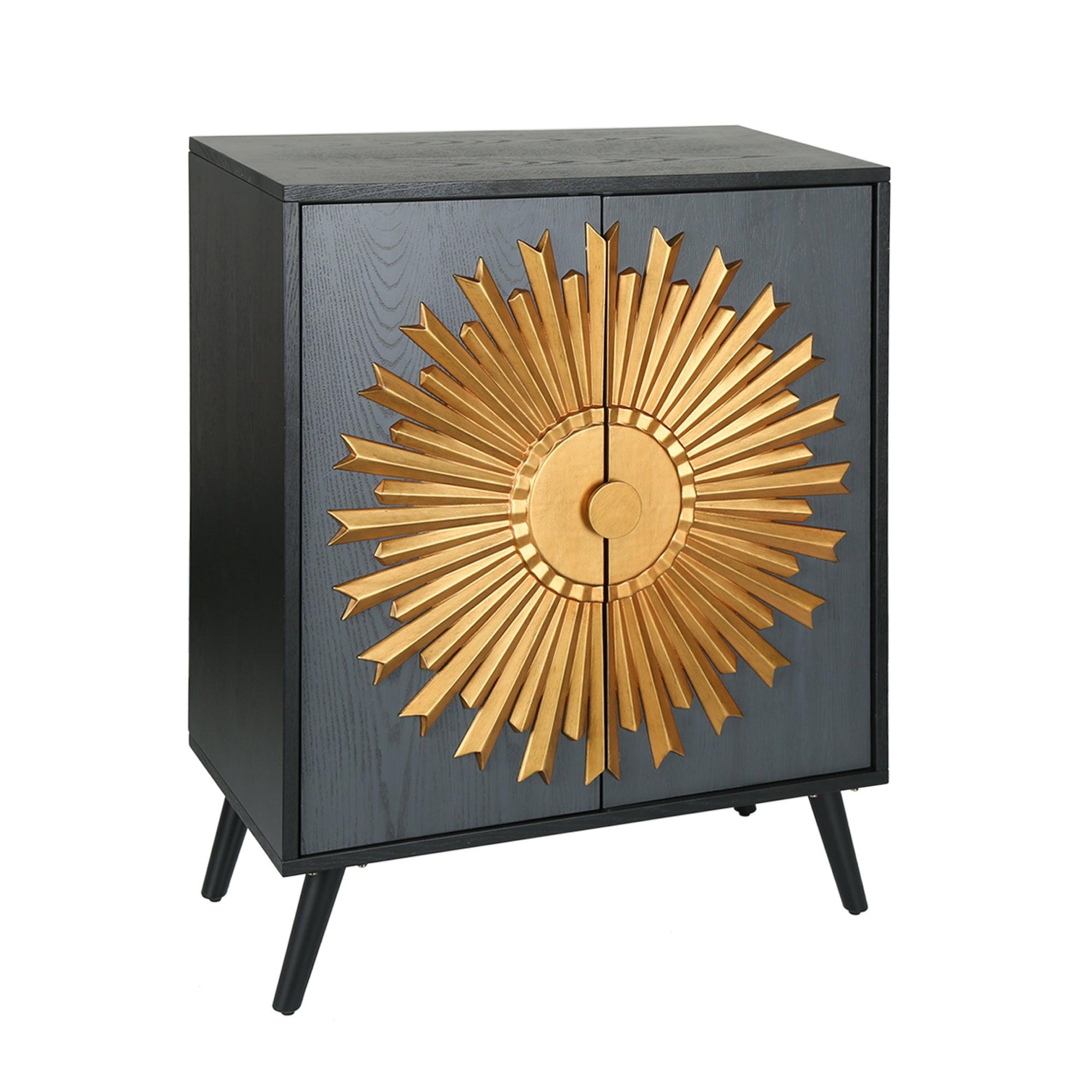 Accent Cabinet Grey & Gold